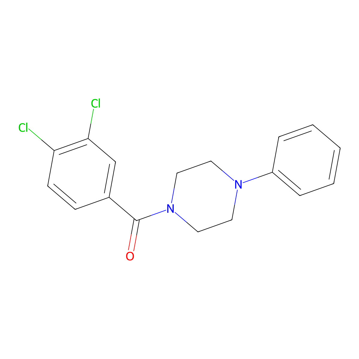 (3,4-Dichlorophenyl)-(4-phenylpiperazin-1-yl)methanone molecular structure, CAS 33754-55-1