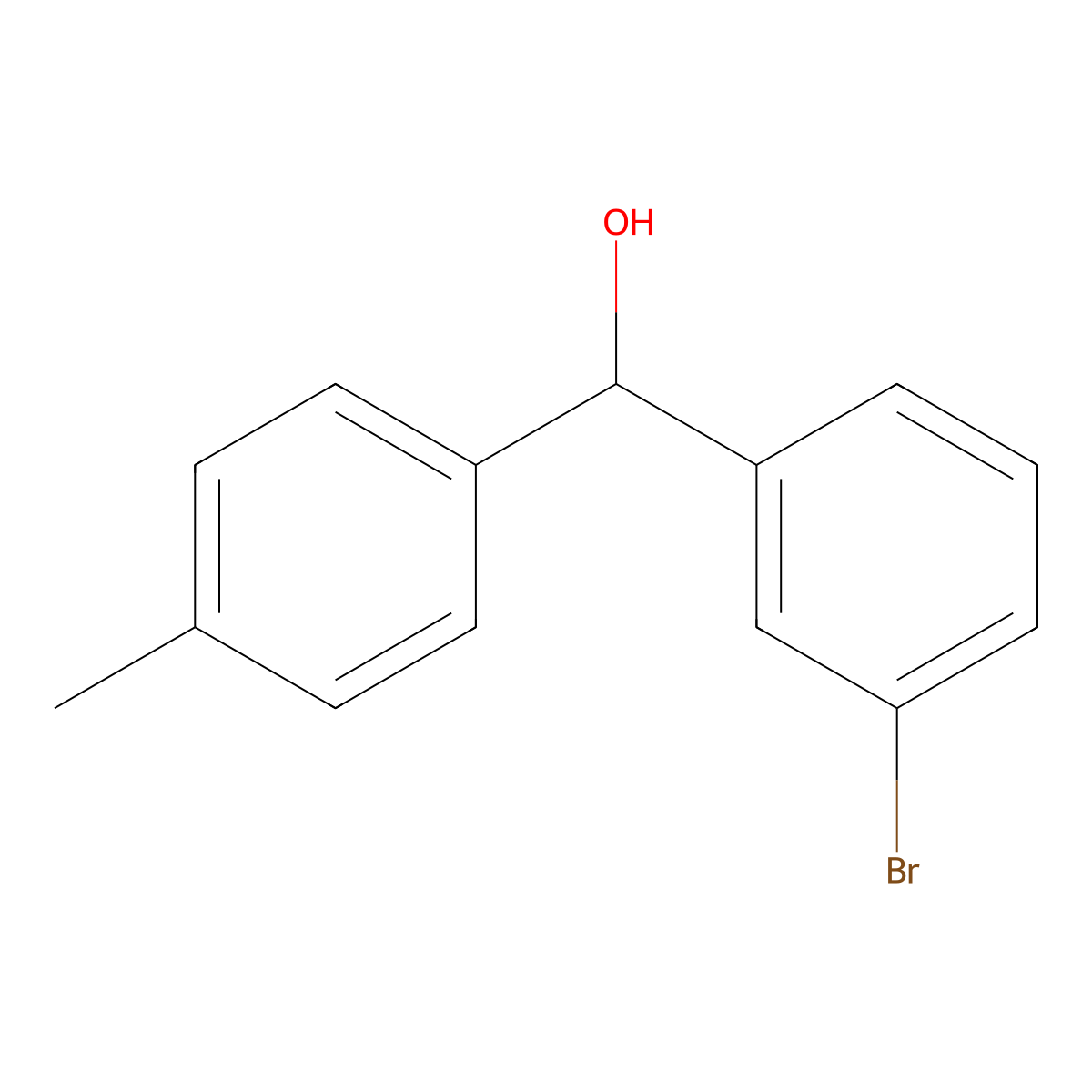 (3-Bromophenyl)(4-methylphenyl)methanol molecular structure, CAS 33757-34-5