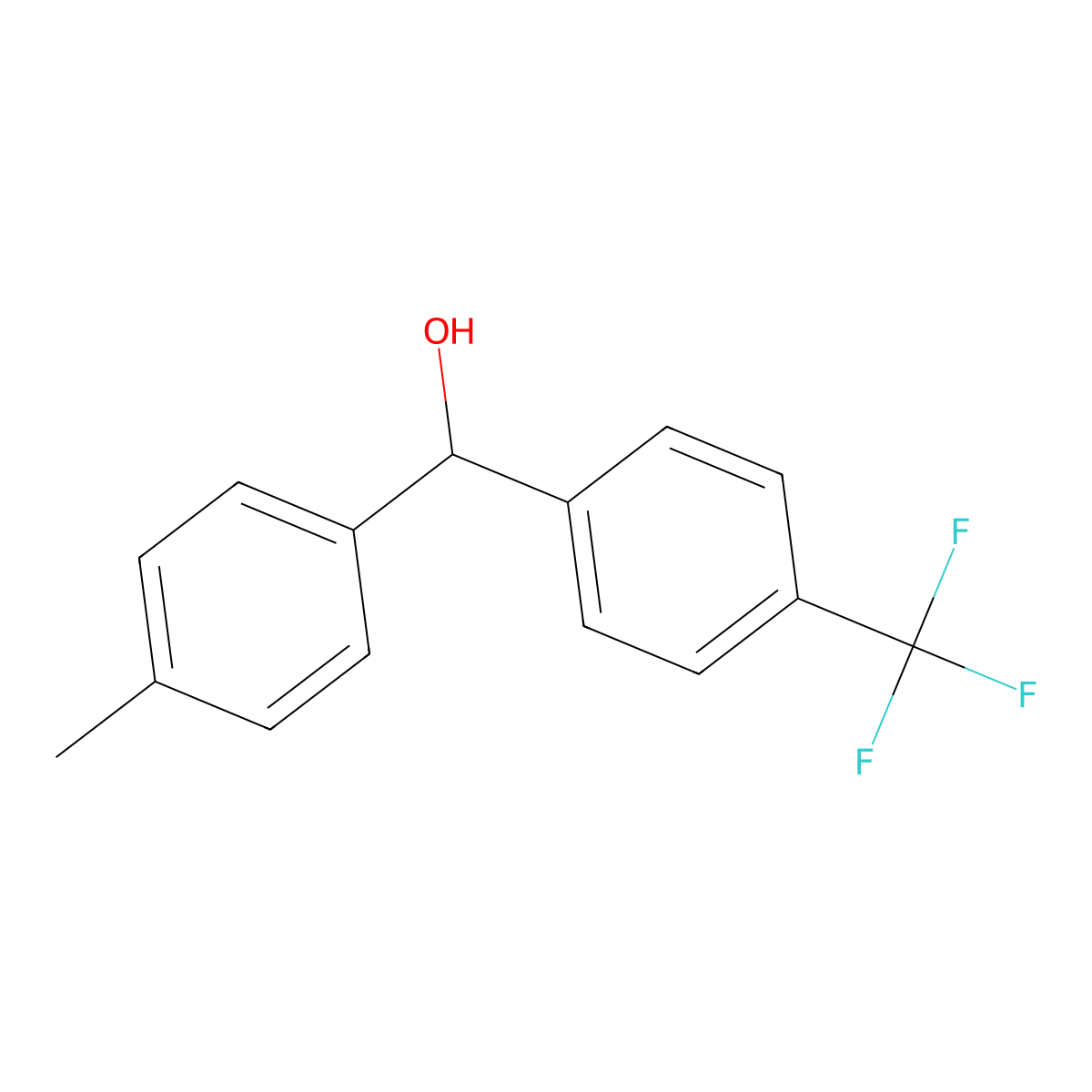 (4-Methylphenyl)[4-(trifluoromethyl)phenyl]methanol molecular structure, CAS 33757-36-7