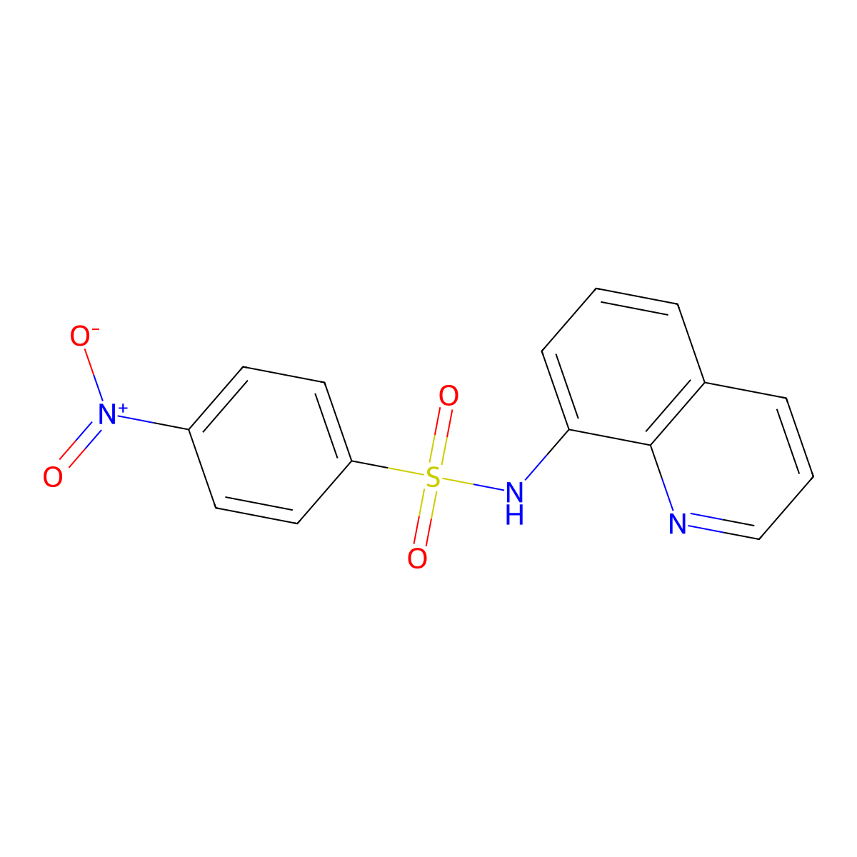 4-nitro-N-(quinolin-8-yl)benzenesulfonamide molecular structure, CAS 33757-62-9