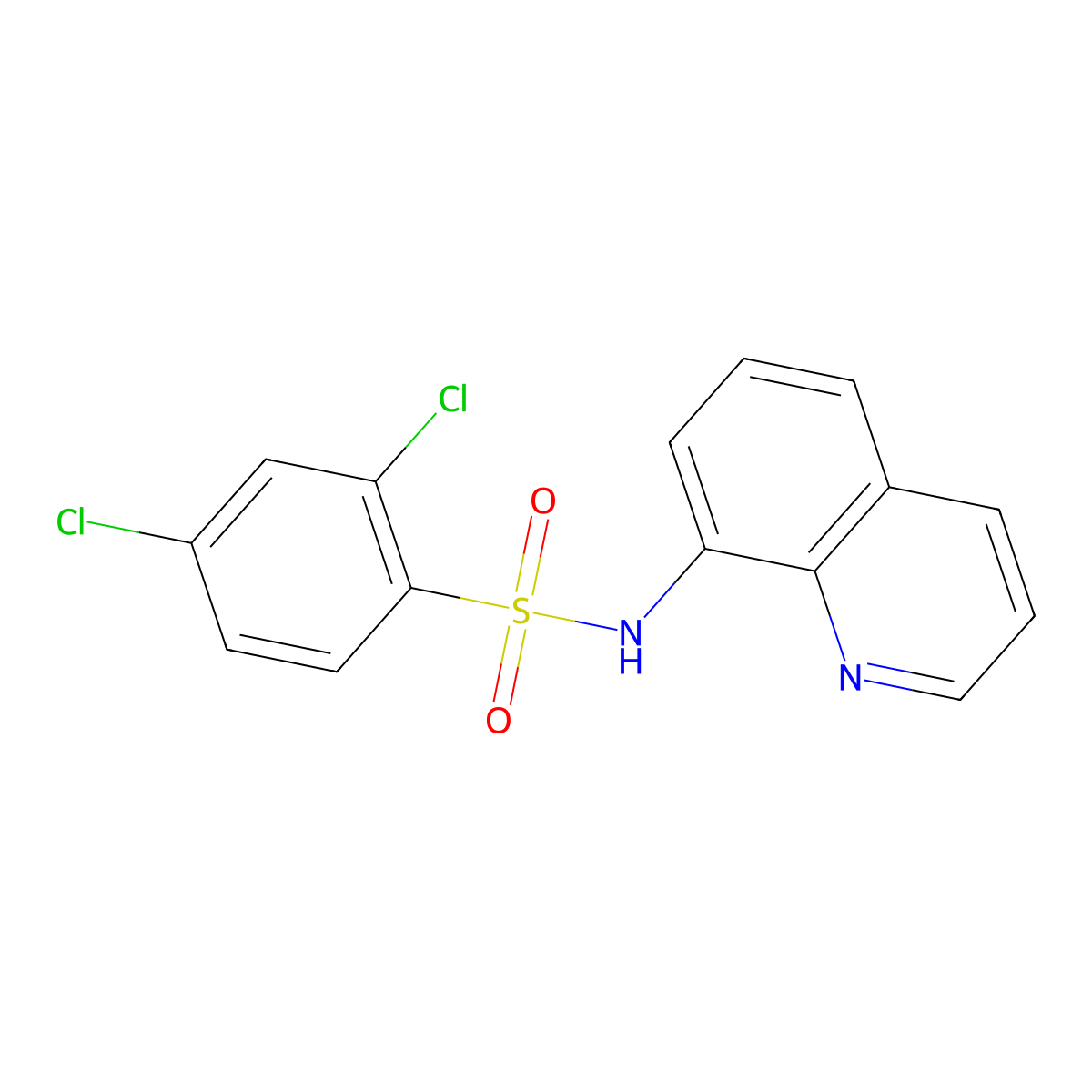 2,4-dichloro-N-quinolin-8-yl-benzenesulfonamide molecular structure, CAS 33757-65-2