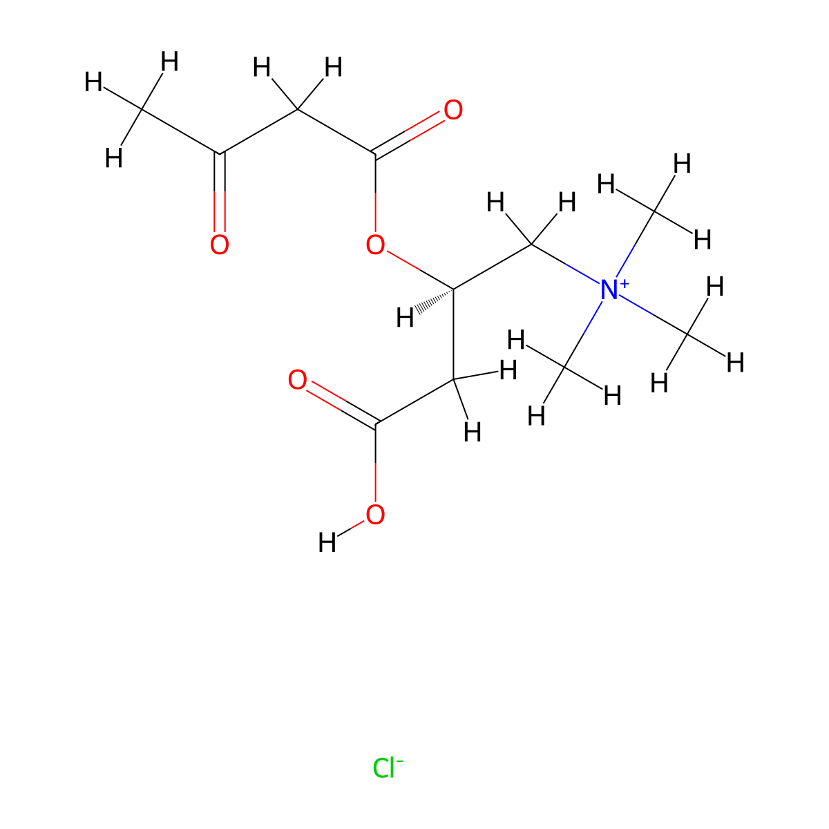 Acetoacetyl-l-carnitine chloride molecular structure, CAS 33758-12-2