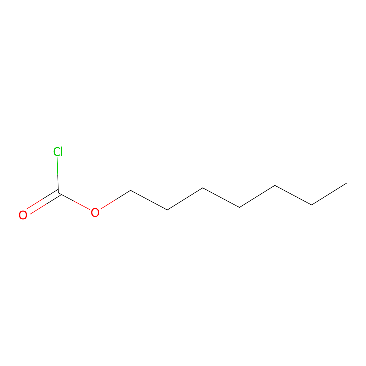 Carbonochloridic acid, heptyl ester molecular structure, CAS 33758-34-8