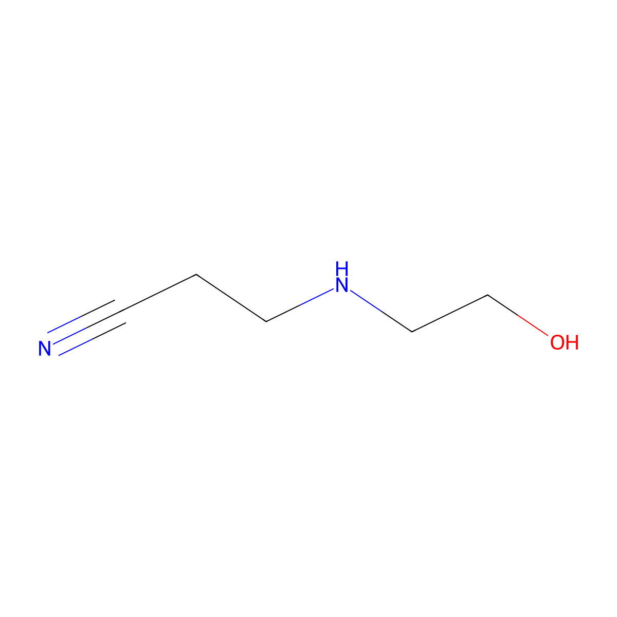 3-[(2-Hydroxyethyl)amino]propanenitrile molecular structure, CAS 33759-44-3