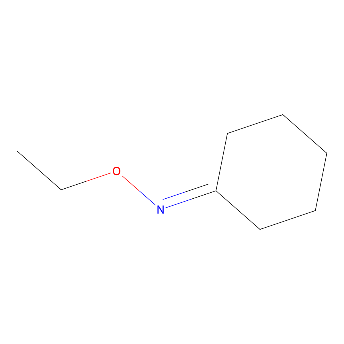 Cyclohexanone, O-ethyloxime molecular structure, CAS 3376-38-3