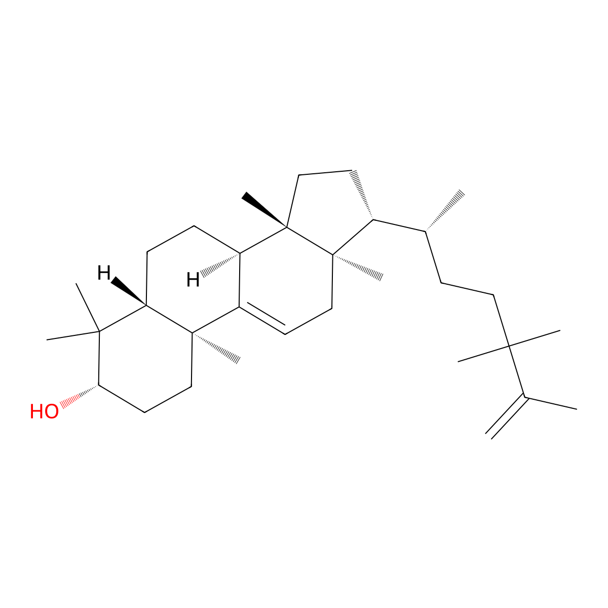 24,24-Dimethyllanosta-9(11),25-dien-3beta-ol molecular structure, CAS 33762-29-7