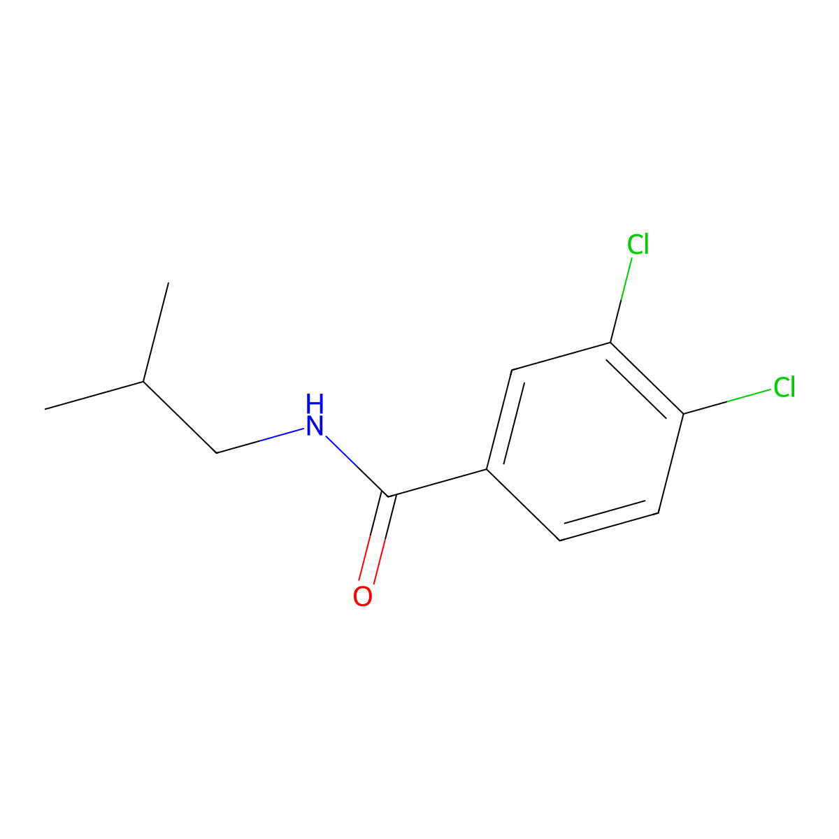 3,4-dichloro-N-(2-methylpropyl)benzamide molecular structure, CAS 33763-66-5