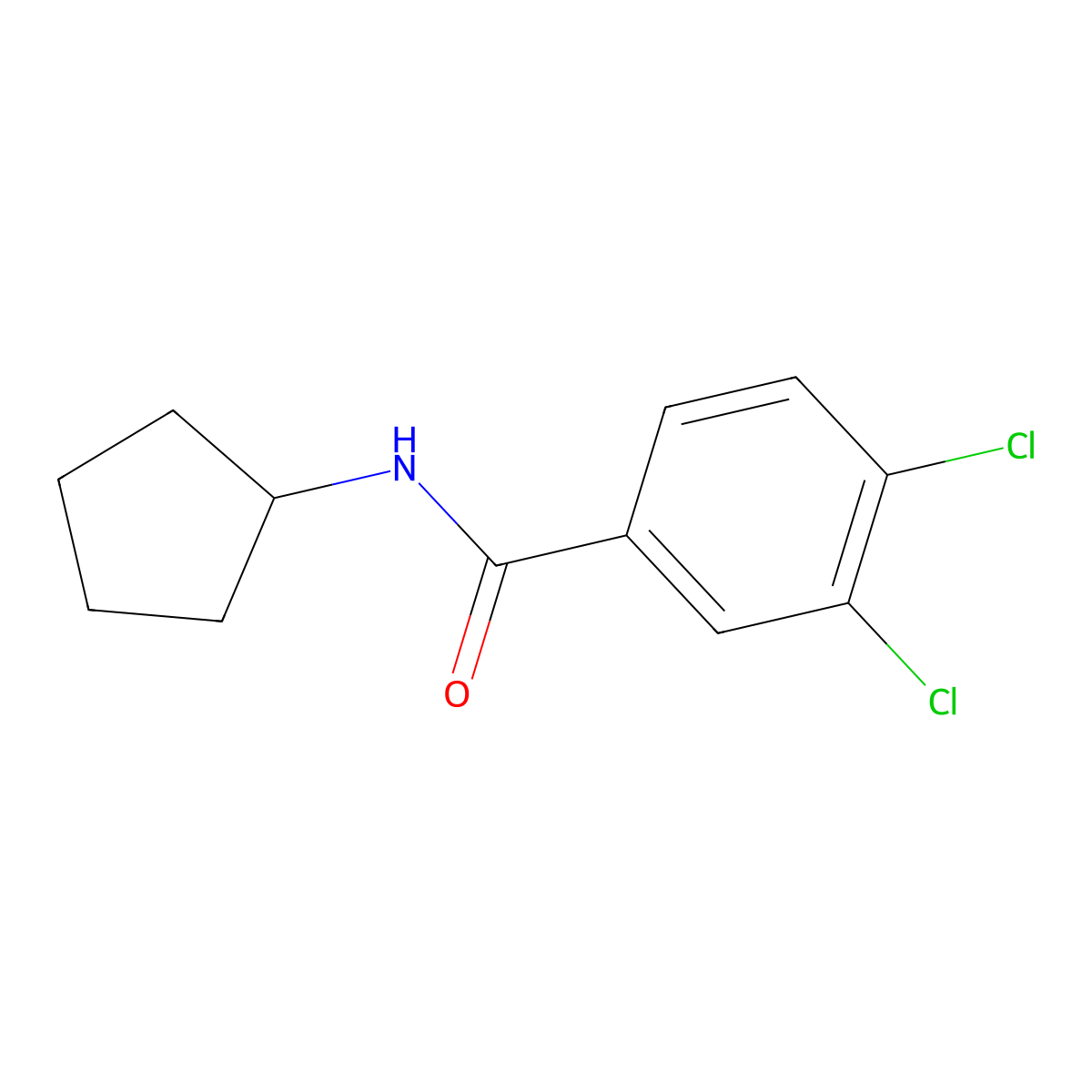 3,4-dichloro-N-cyclopentylbenzamide molecular structure, CAS 33763-75-6