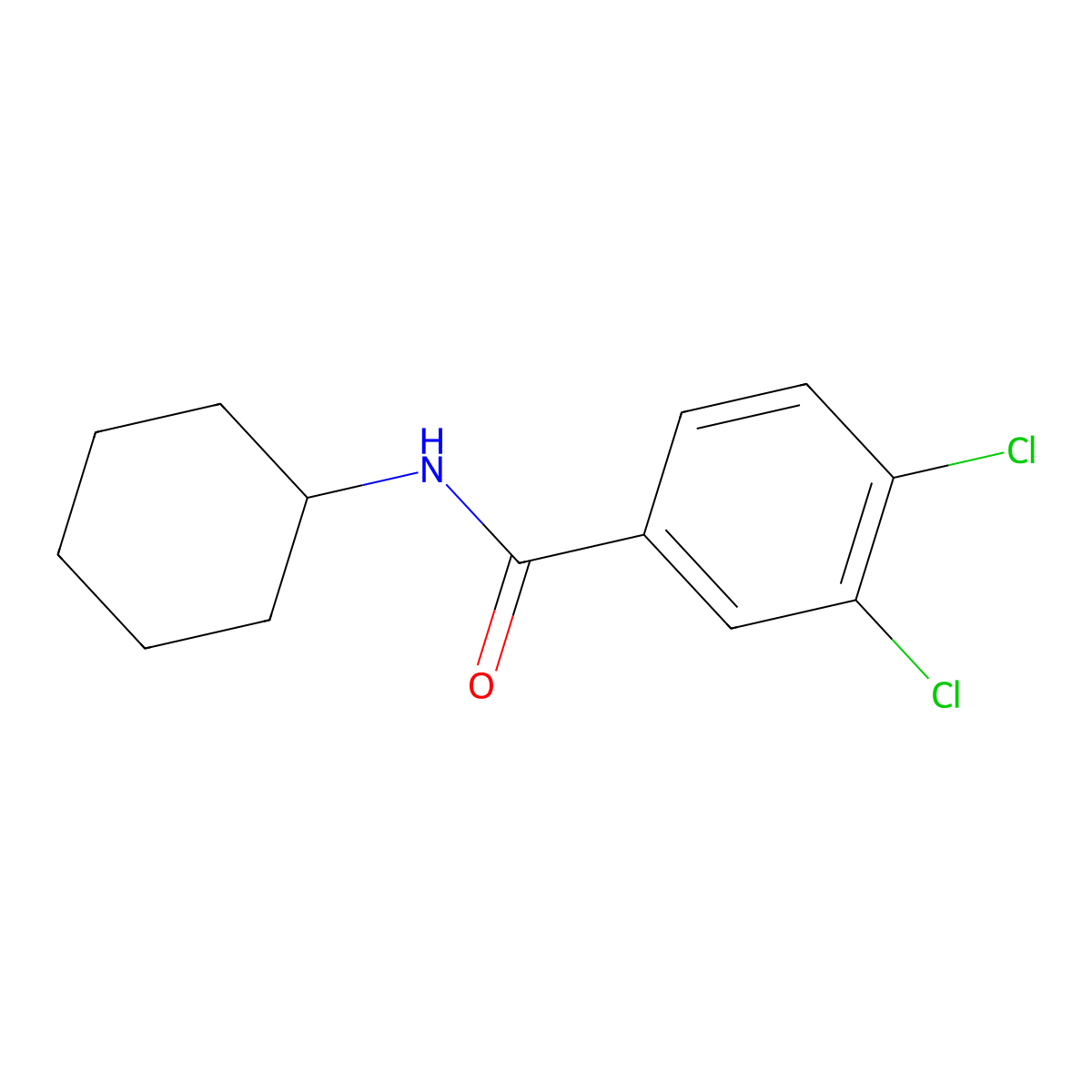 3,4-dichloro-N-cyclohexylbenzamide molecular structure, CAS 33763-77-8