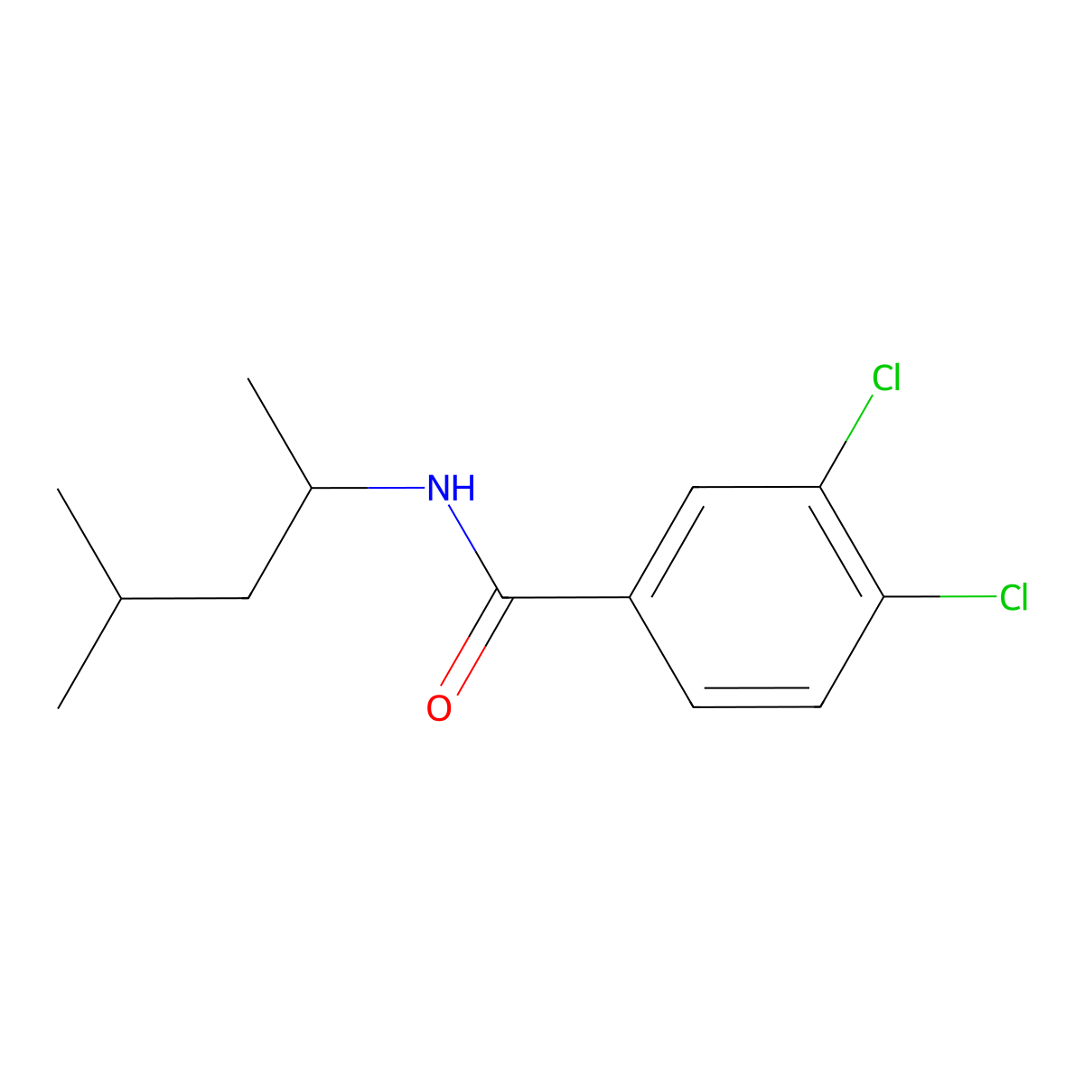 3,4-Dichloro-N-(1,3-dimethylbutyl)benzamide molecular structure, CAS 33763-79-0