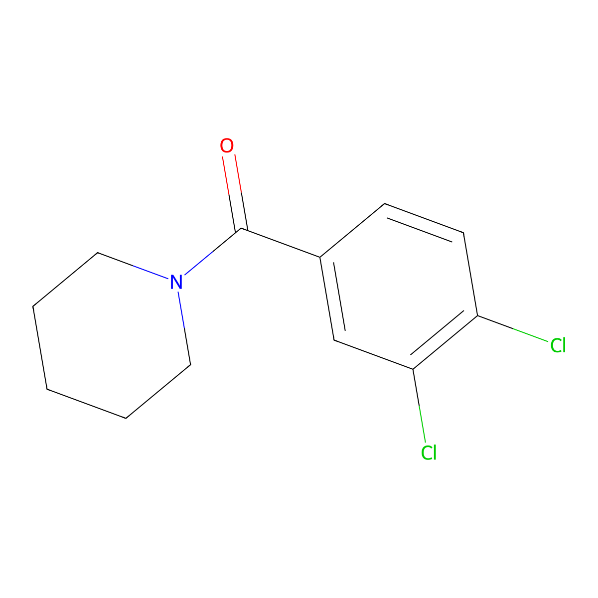 (3,4-Dichlorophenyl)(piperidin-1-yl)methanone molecular structure, CAS 33763-97-2