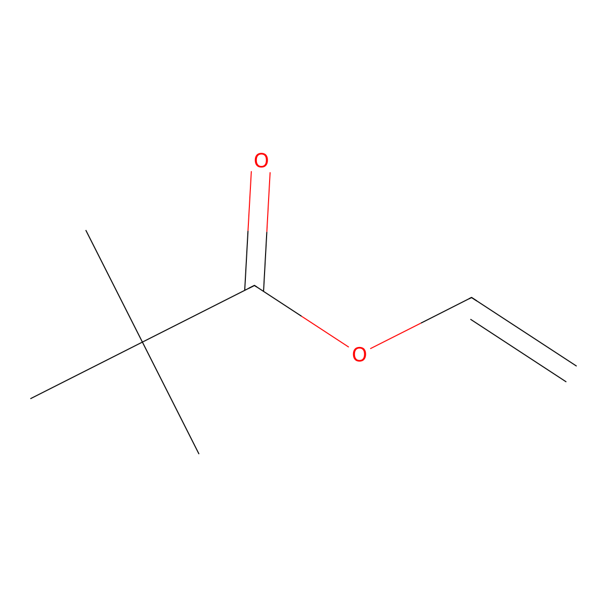 Vinyl pivalate molecular structure, CAS 3377-92-2
