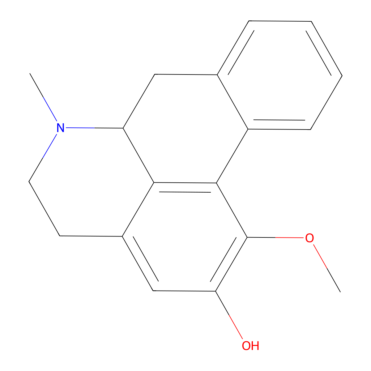 2-Hydroxy-1-methoxyaporphine molecular structure, CAS 33770-27-3