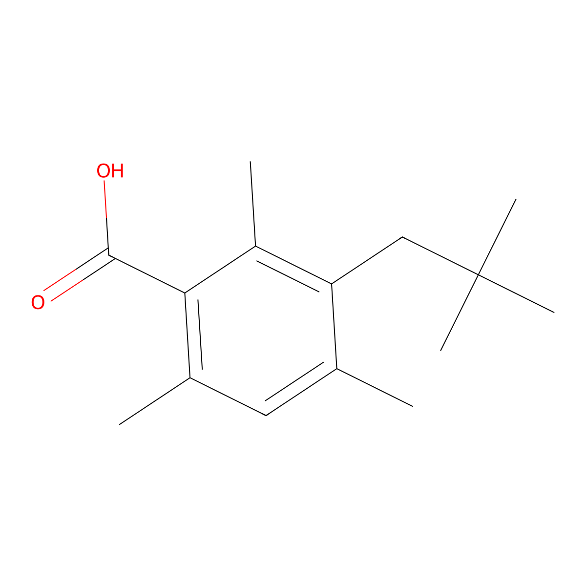 2,4,6-Trimethyl-3-neopentylbenzoic acid molecular structure, CAS 33770-77-3