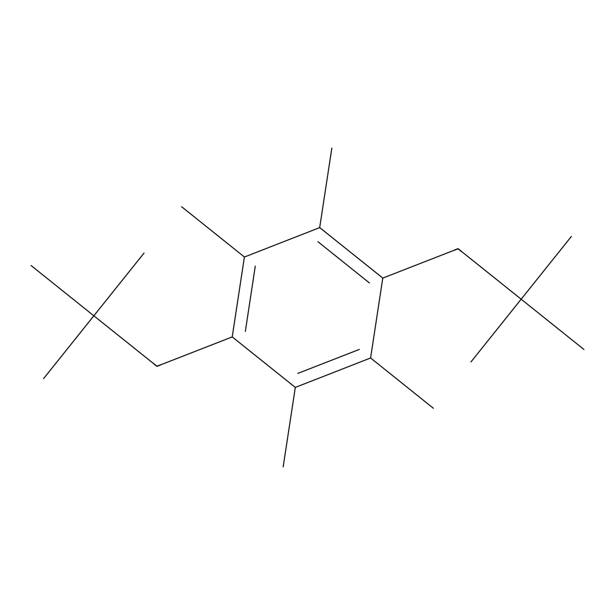 Benzene, 1,4-bis(2,2-dimethylpropyl)-2,3,5,6-tetramethyl- molecular structure, CAS 33770-83-1