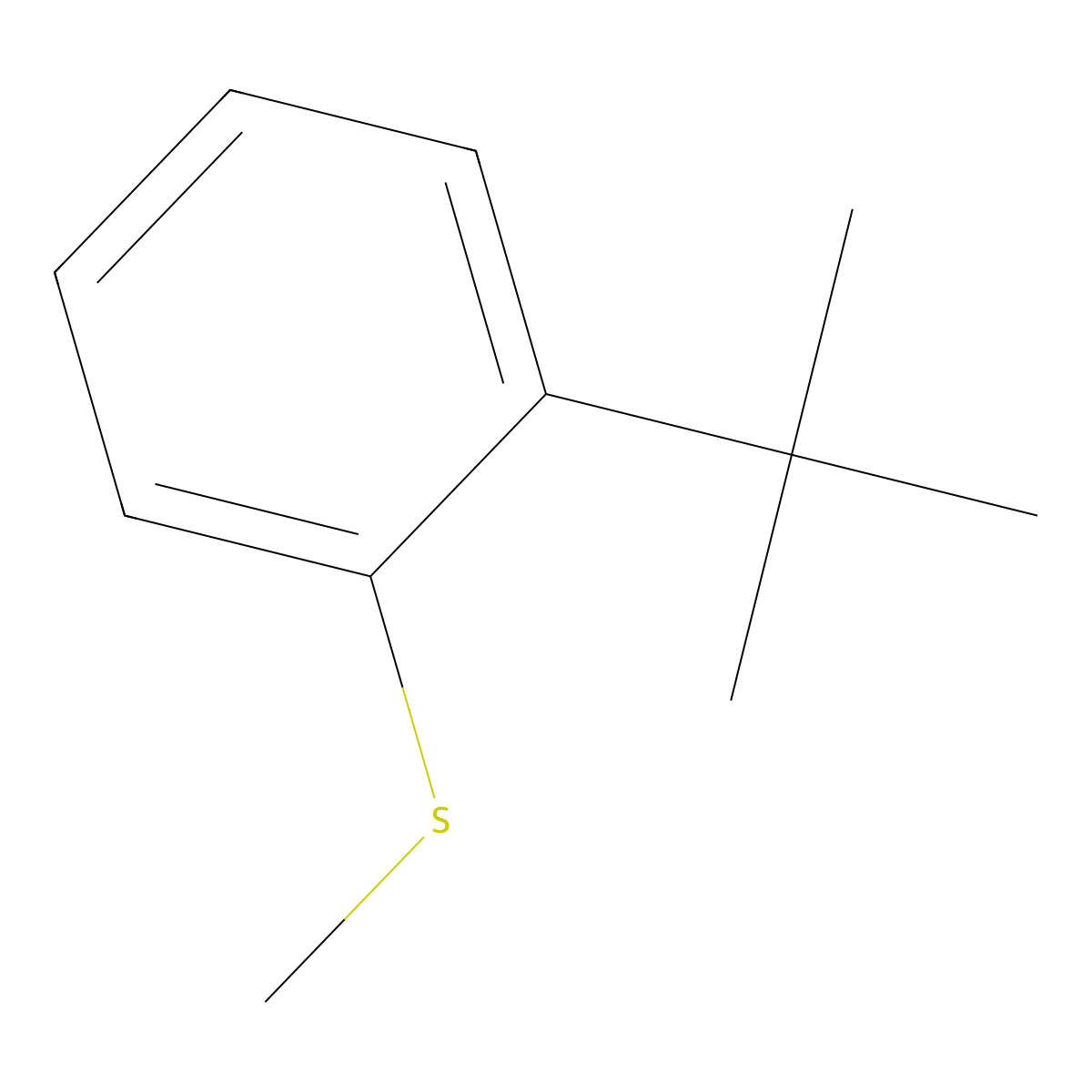 Benzene, 1-(1,1-dimethylethyl)-2-(methylthio)- molecular structure, CAS 33775-93-8
