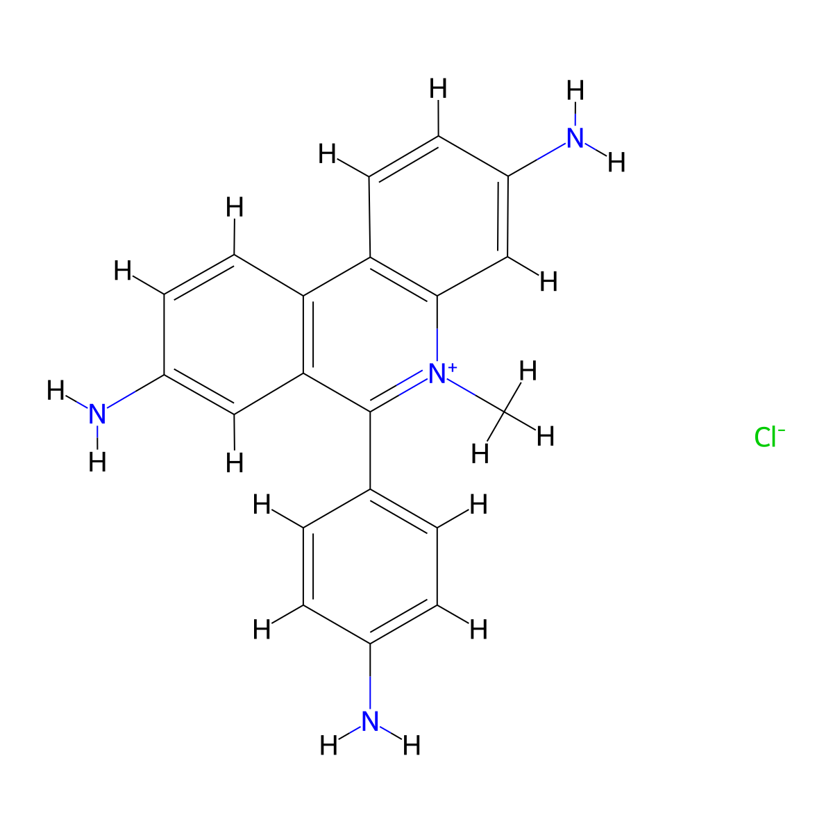 3,8-Diamino-6-(p-aminophenyl)-5-methylphenanthridinium chloride molecular structure, CAS 33779-70-3
