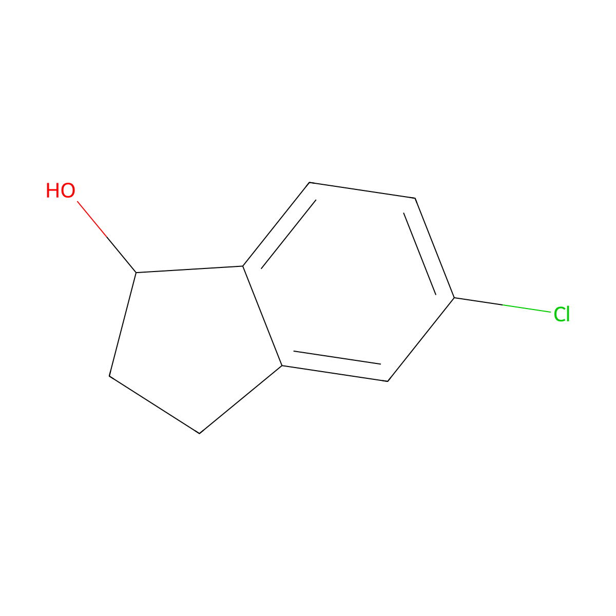 5-chloro-2,3-dihydro-1H-inden-1-ol molecular structure, CAS 33781-38-3