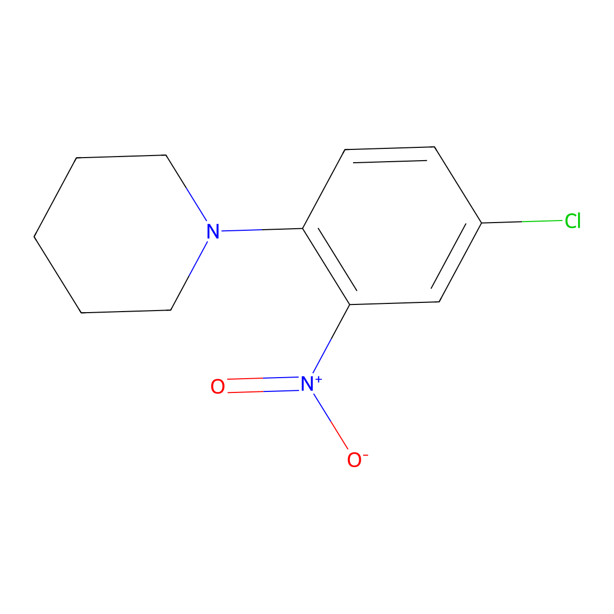 1-(4-Chloro-2-nitrophenyl)piperidine molecular structure, CAS 33784-44-0