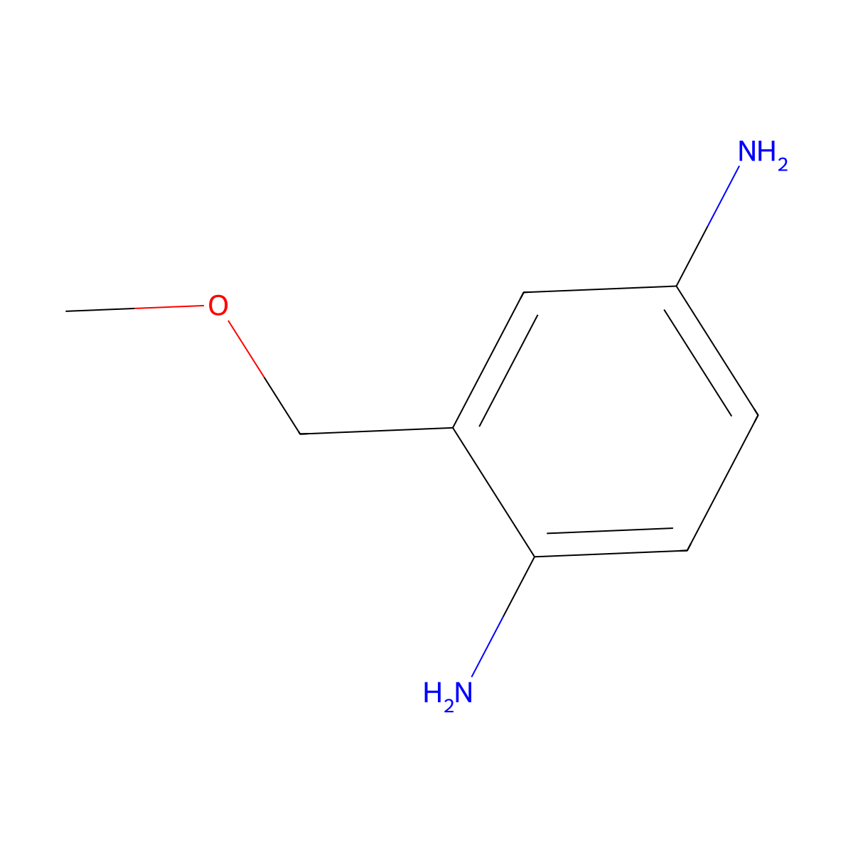 2-Methoxymethyl-p-phenylenediamine molecular structure, CAS 337906-36-2