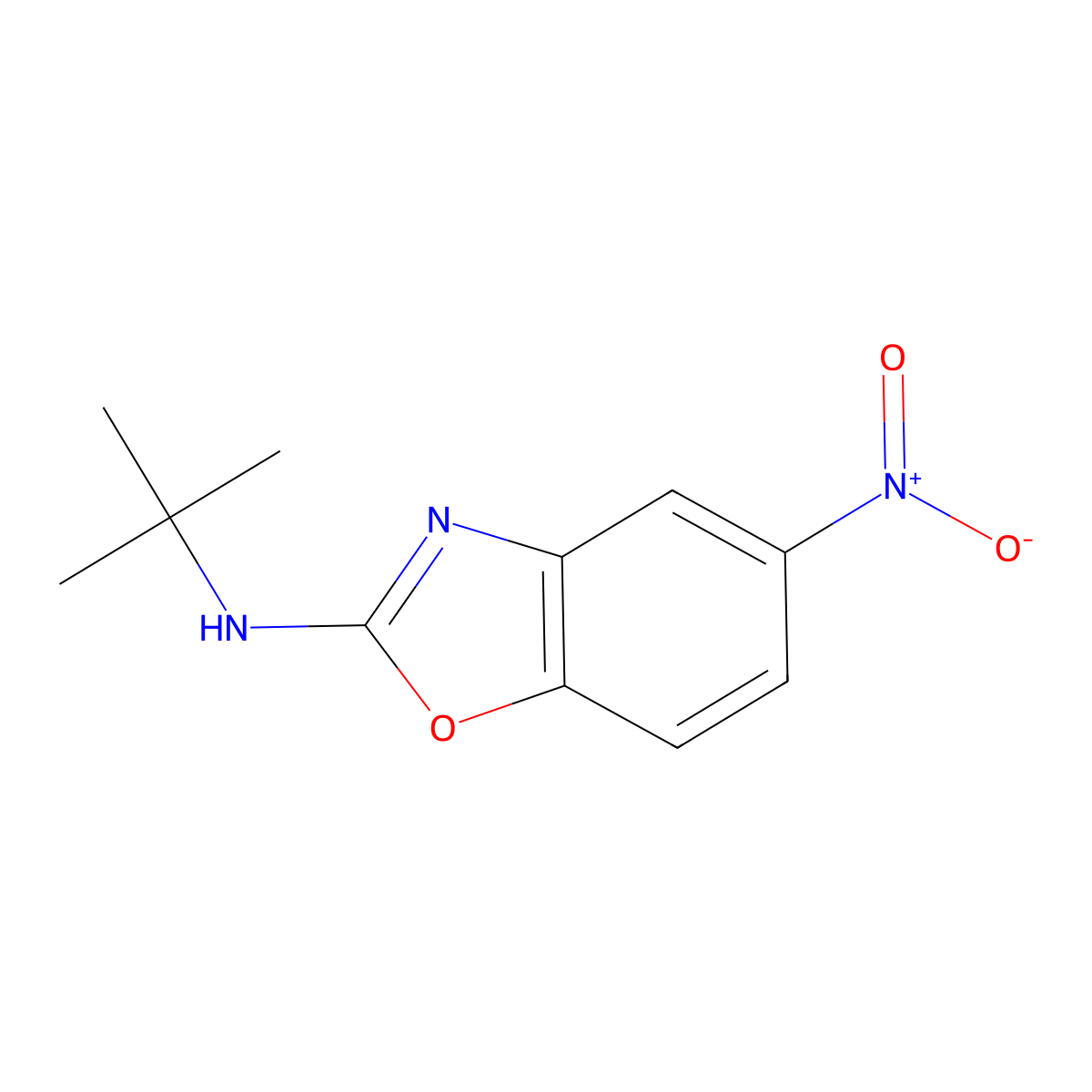 N-tert-butyl-5-nitro-1,3-benzoxazol-2-amine molecular structure, CAS 337908-65-3
