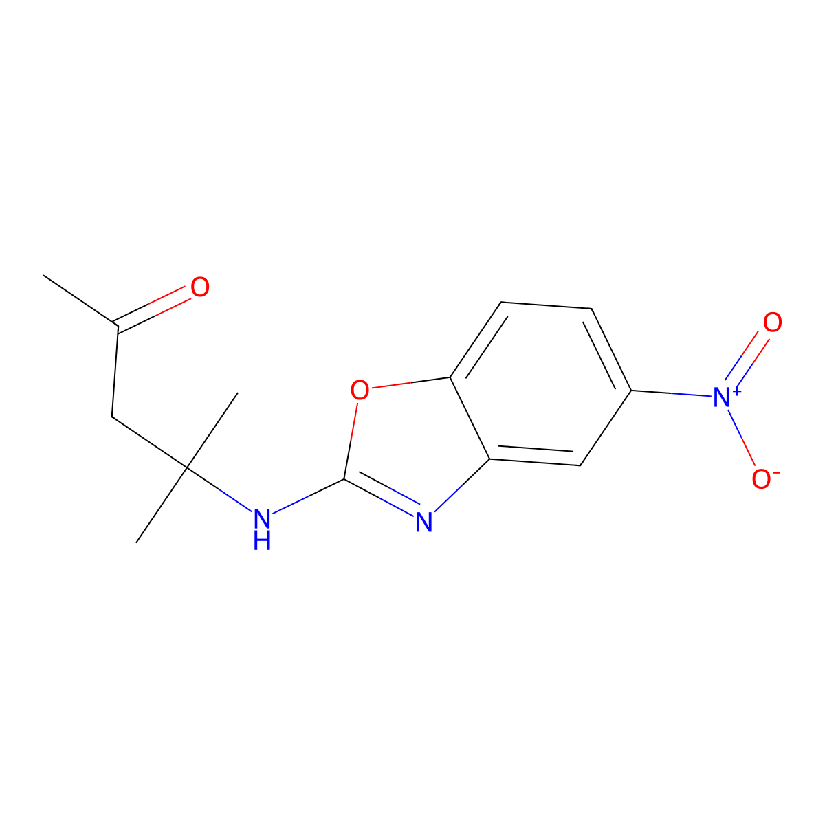 4-Methyl-4-[(5-nitro-1,3-benzoxazol-2-yl)amino]pentan-2-one molecular structure, CAS 337908-67-5