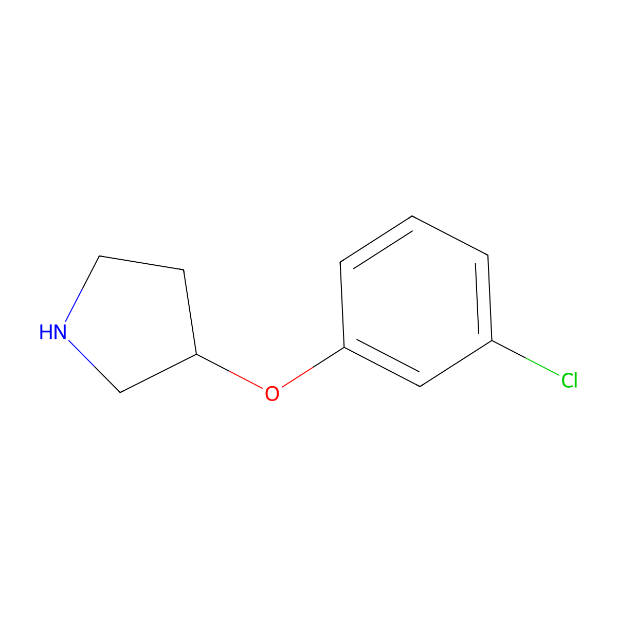 3-(3-Chlorophenoxy)pyrrolidine molecular structure, CAS 337912-67-1