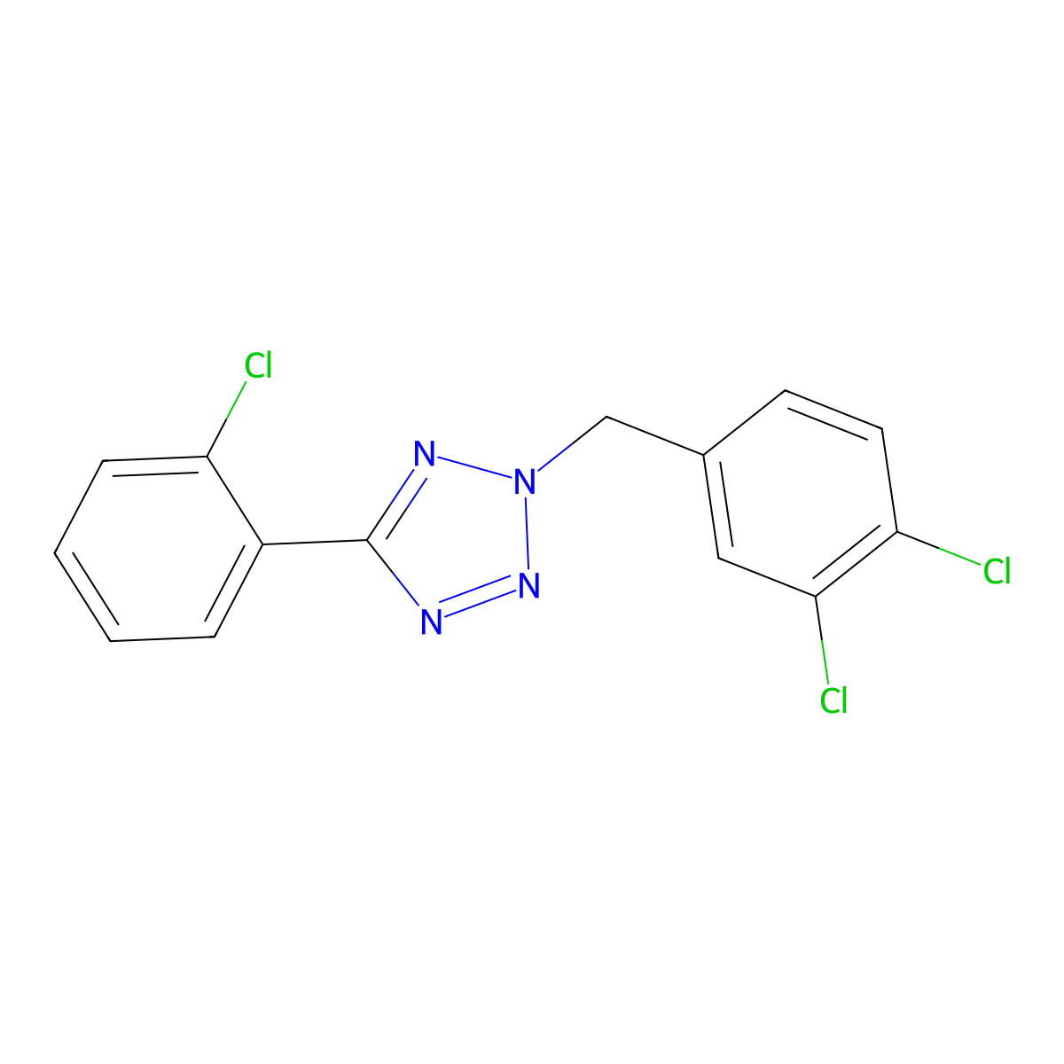 5-(2-Chlorophenyl)-2-[(3,4-dichlorophenyl)methyl]tetrazole molecular structure, CAS 337918-19-1