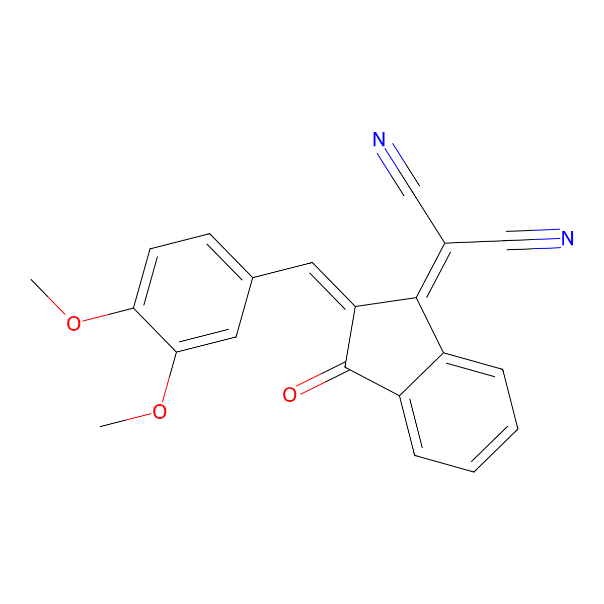 2-(2-(3,4-Dimethoxybenzylidene)-3-oxo-2,3-dihydro-1H-inden-1-ylidene)malononitrile molecular structure, CAS 337919-06-9