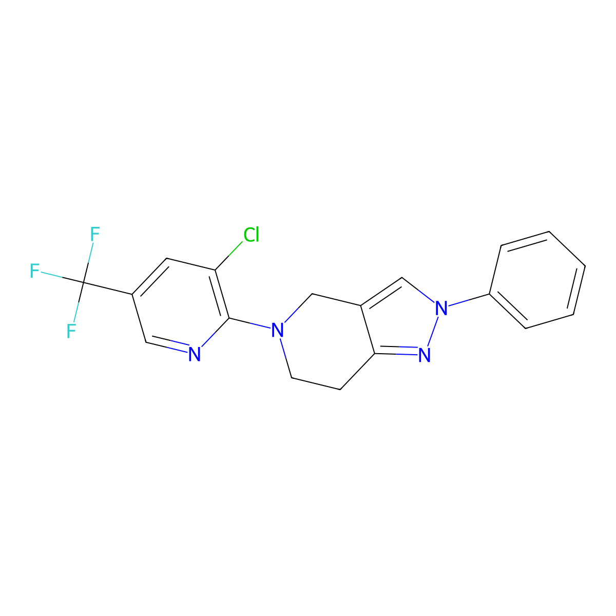 5-[3-chloro-5-(trifluoromethyl)-2-pyridinyl]-2-phenyl-4,5,6,7-tetrahydro-2H-pyrazolo[4,3-c]pyridine molecular structure, CAS 337919-61-6