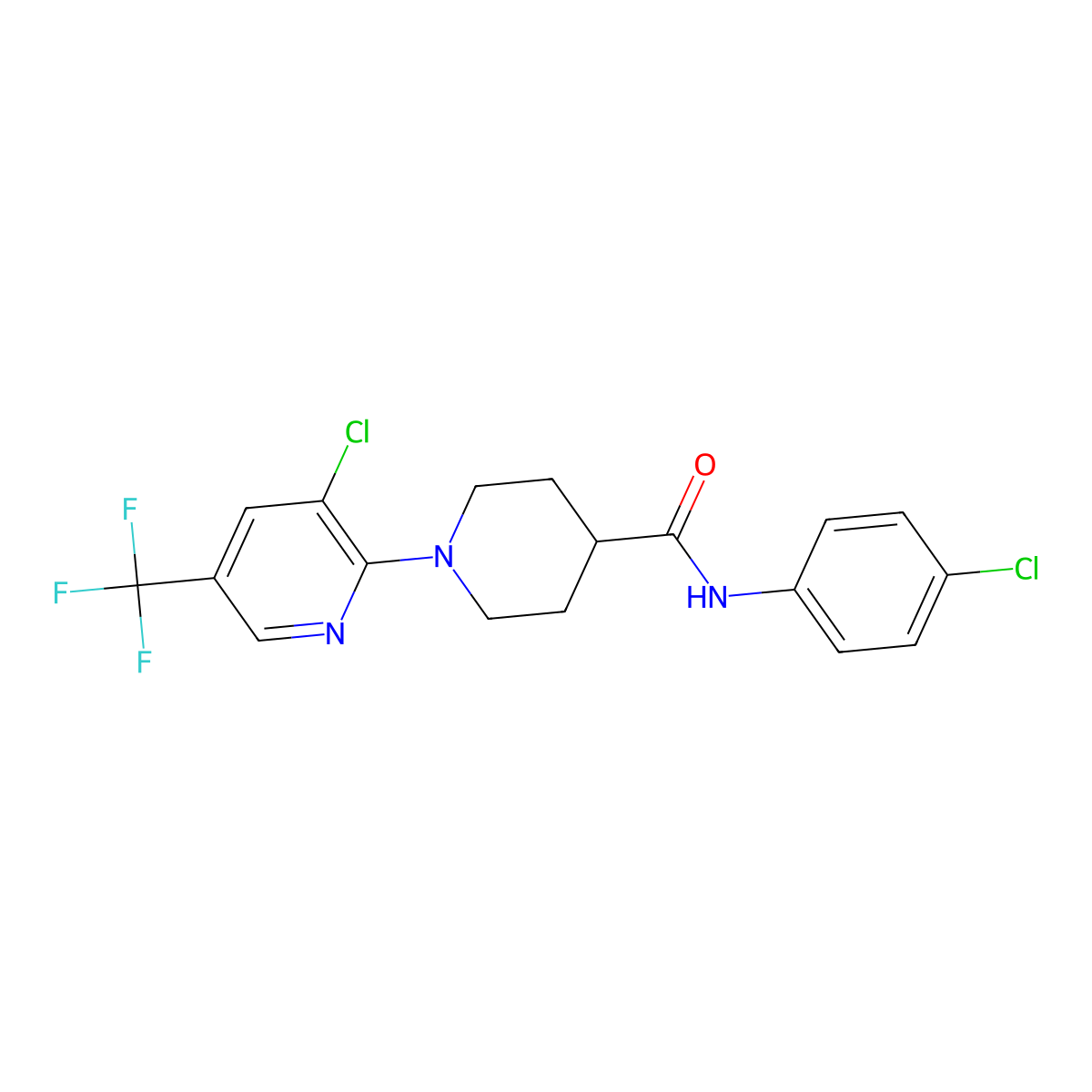 N-(4-chlorophenyl)-1-[3-chloro-5-(trifluoromethyl)-2-pyridinyl]-4-piperidinecarboxamide molecular structure, CAS 337919-69-4