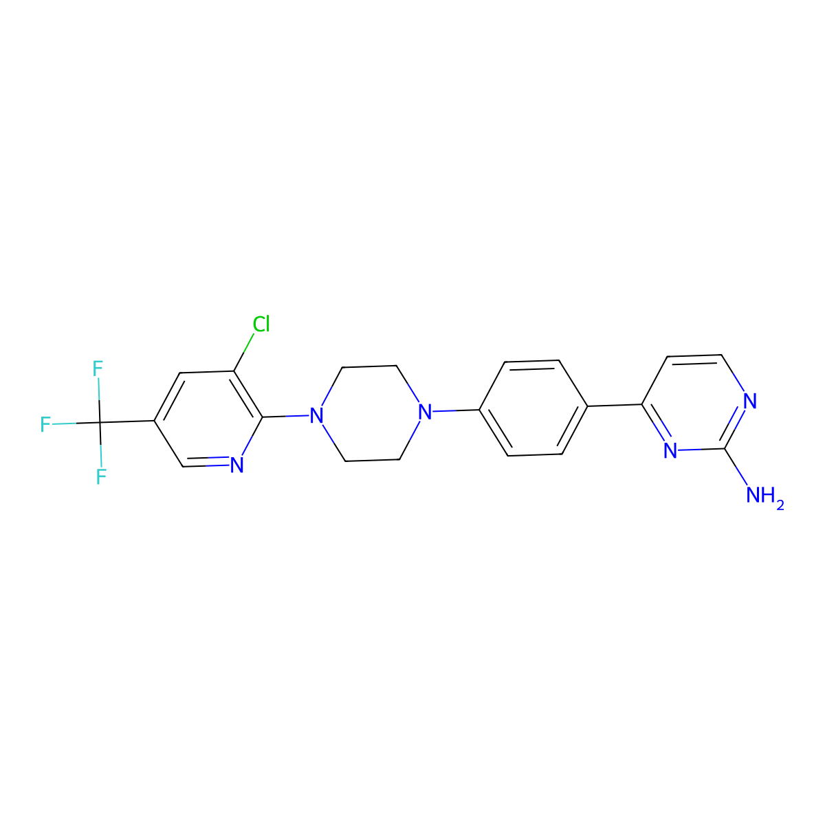 4-(4-{4-[3-Chloro-5-(trifluoromethyl)-2-pyridinyl]piperazino}phenyl)-2-pyrimidinamine molecular structure, CAS 337919-73-0