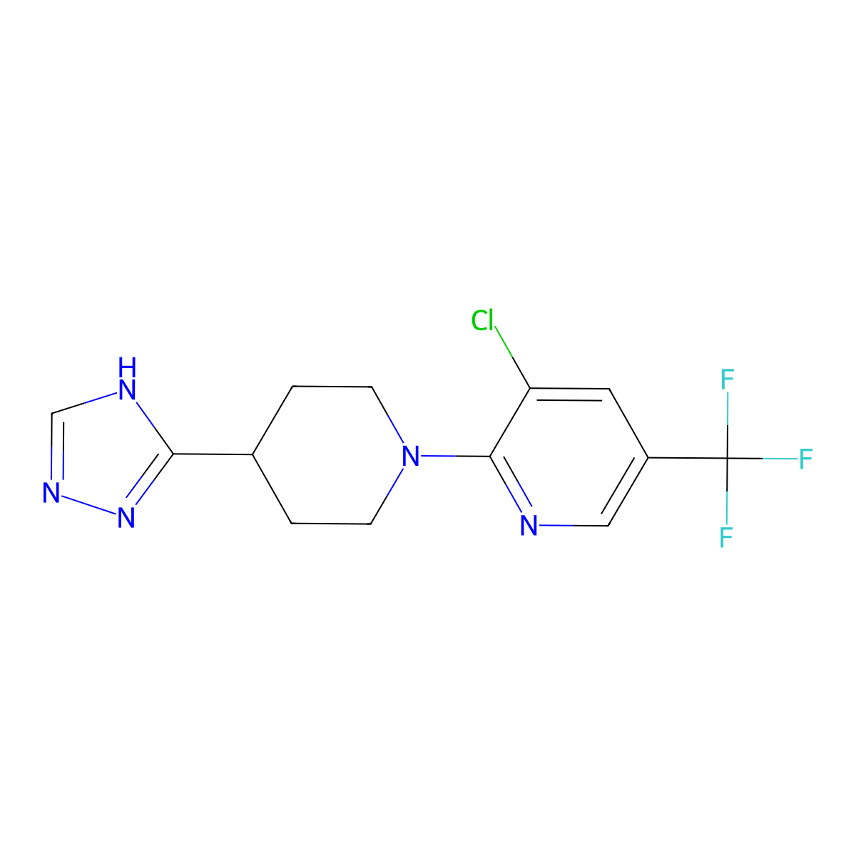 3-chloro-2-[4-(4H-1,2,4-triazol-3-yl)piperidino]-5-(trifluoromethyl)pyridine molecular structure, CAS 337919-80-9