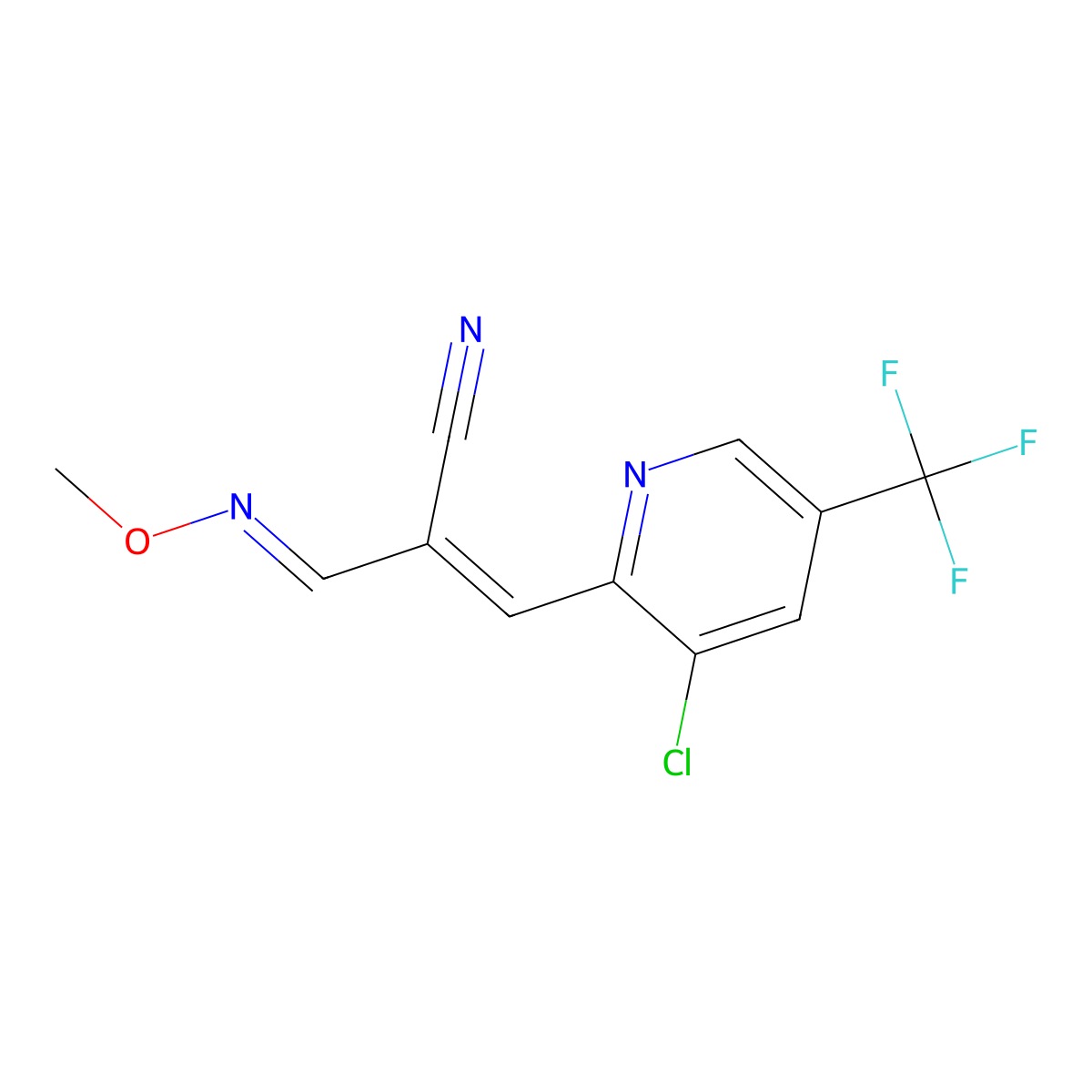 3-[3-Chloro-5-(trifluoromethyl)-2-pyridinyl]-2-(methoxyiminomethyl)prop-2-enenitrile molecular structure, CAS 337919-85-4
