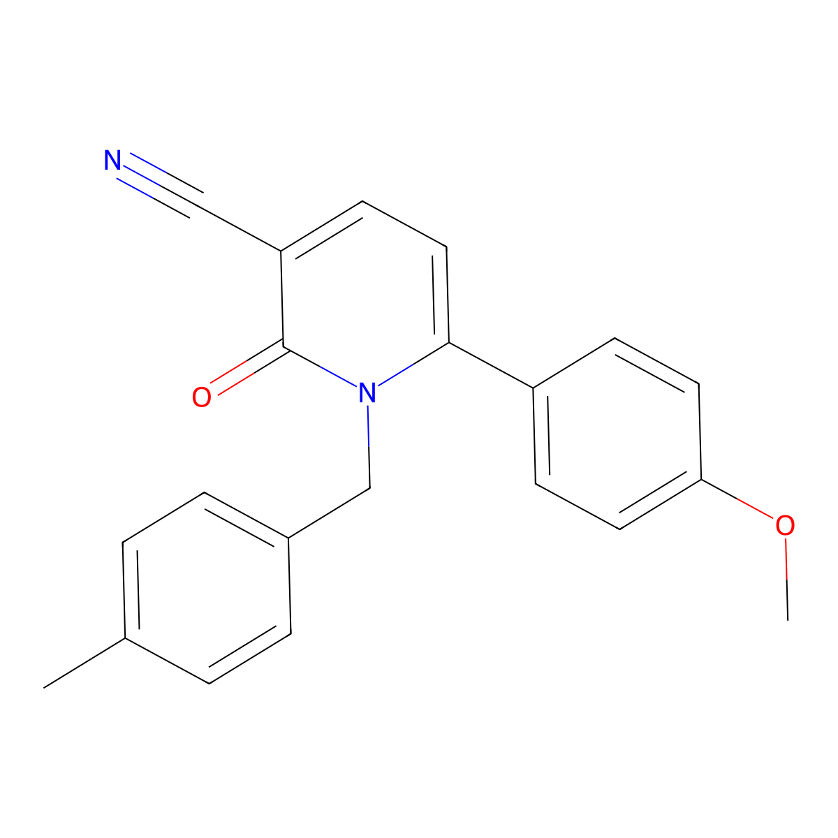 6-(4-Methoxyphenyl)-1-(4-methylbenzyl)-2-oxo-1,2-dihydro-3-pyridinecarbonitrile molecular structure, CAS 337919-90-1