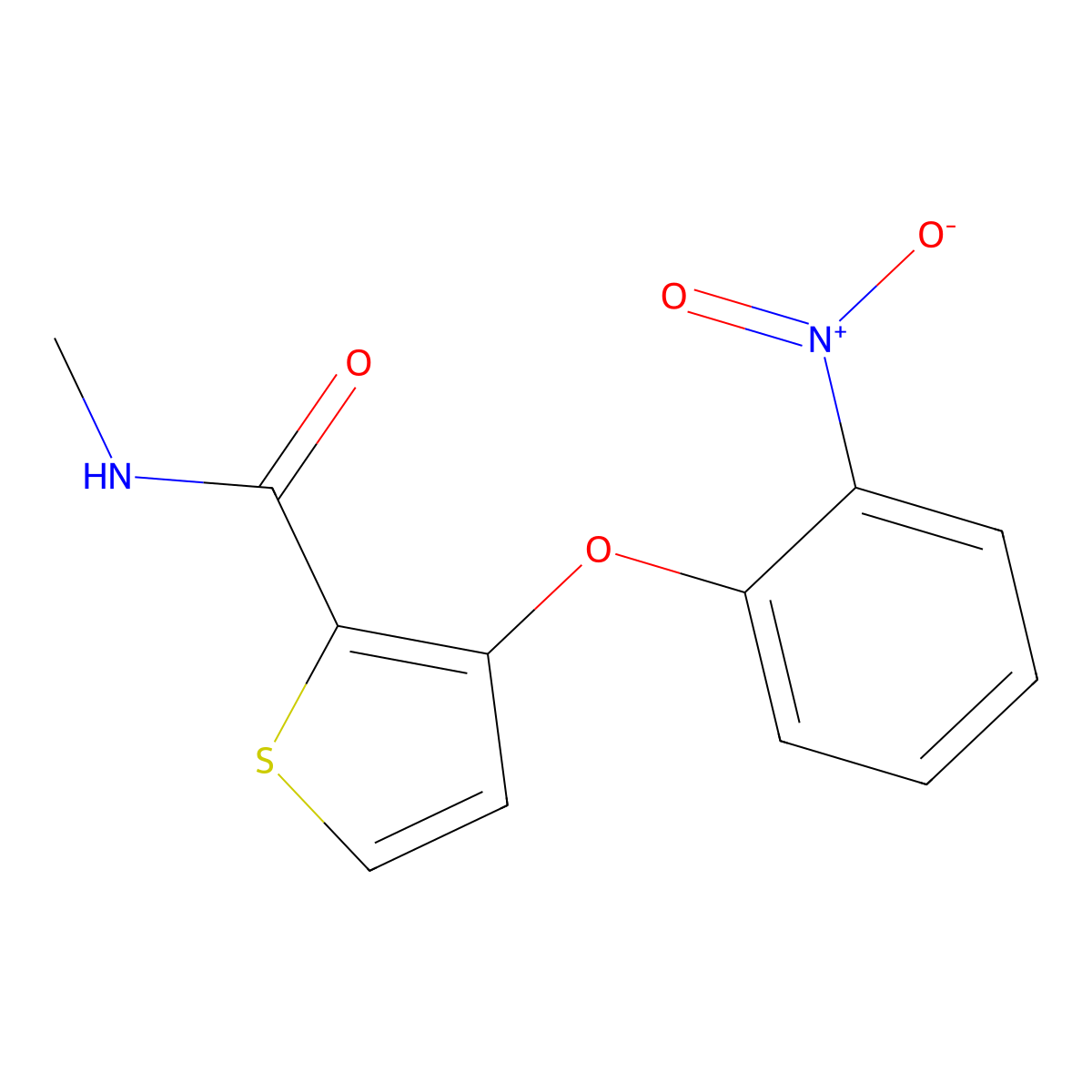 N-methyl-3-(2-nitrophenoxy)thiophene-2-carboxamide molecular structure, CAS 337919-94-5