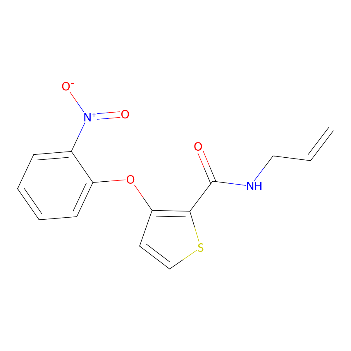 N-allyl-3-(2-nitrophenoxy)-2-thiophenecarboxamide molecular structure, CAS 337919-95-6