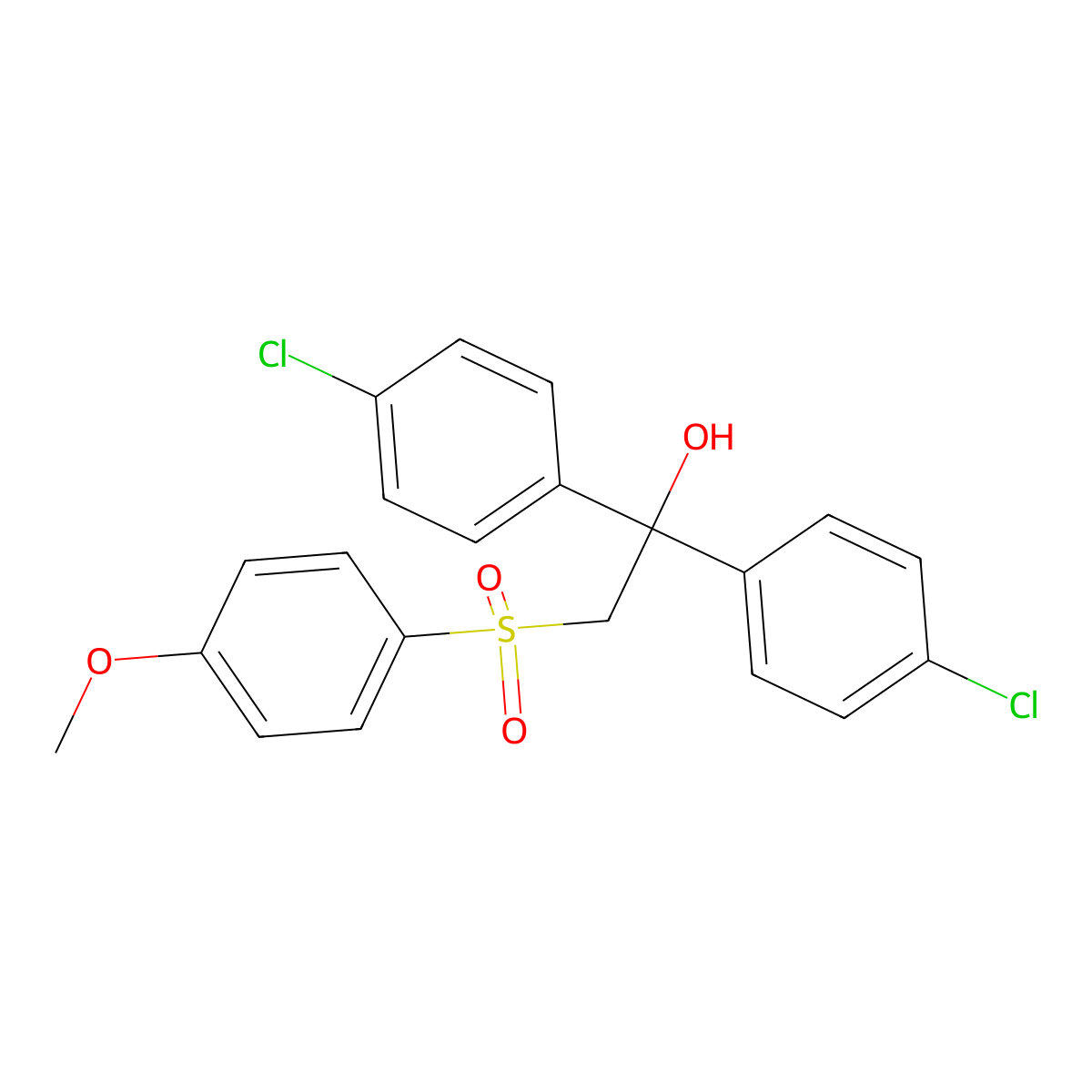 1,1-Bis(4-chlorophenyl)-2-[(4-methoxyphenyl)sulfonyl]-1-ethanol molecular structure, CAS 337919-97-8