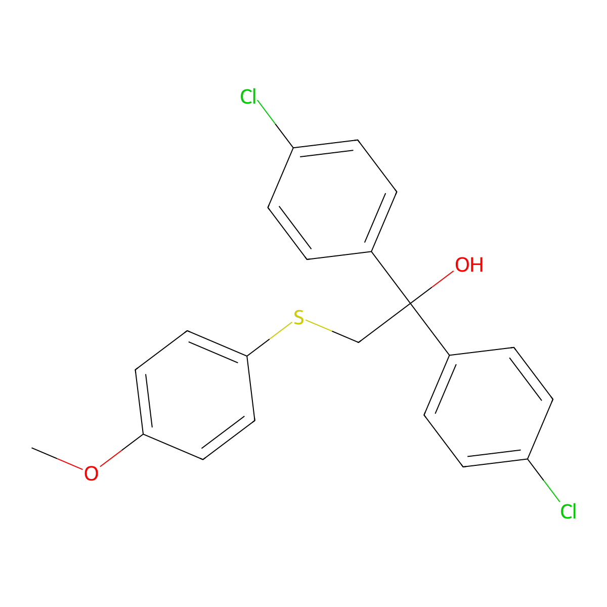 1,1-Bis(4-chlorophenyl)-2-[(4-methoxyphenyl)sulfanyl]-1-ethanol molecular structure, CAS 337919-98-9