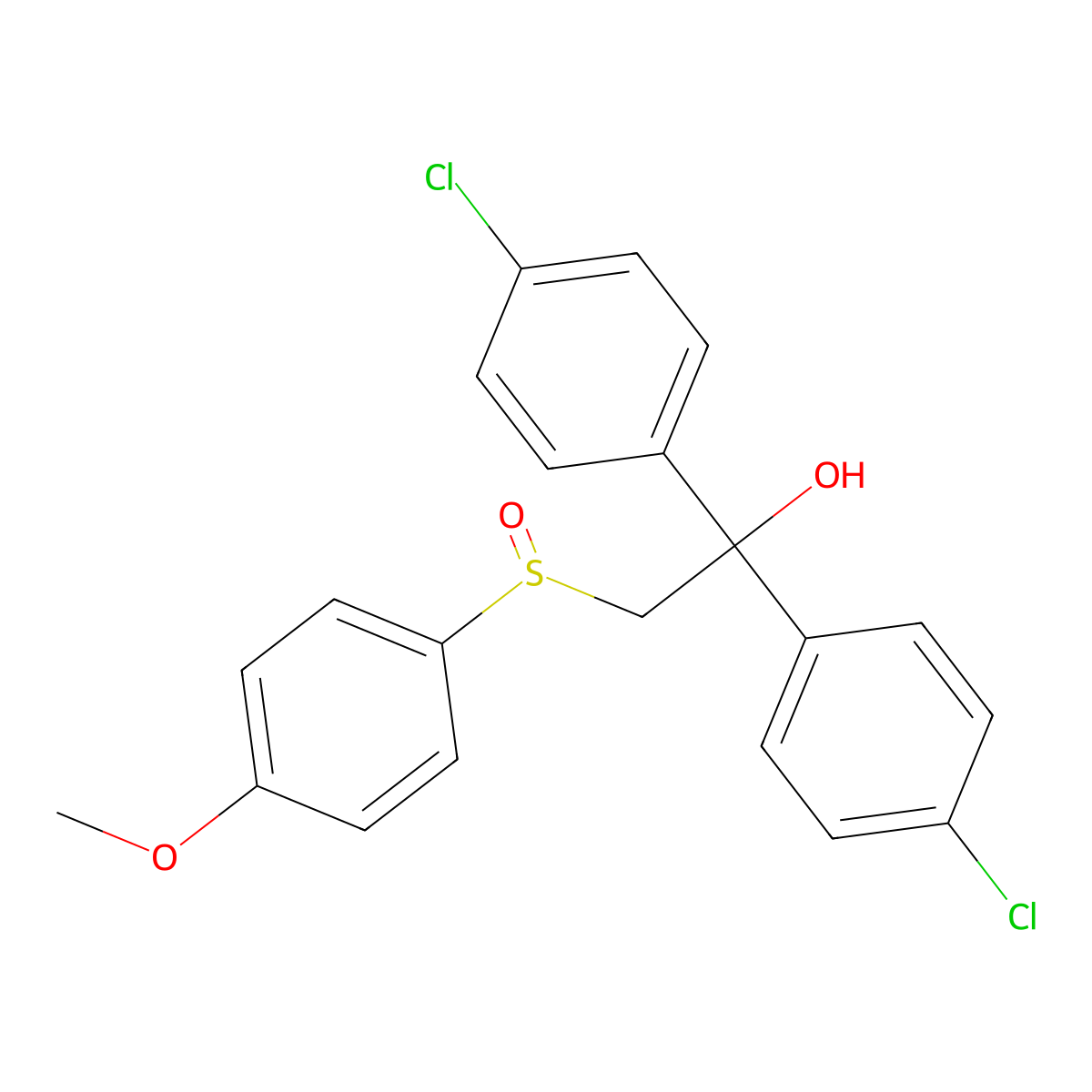 1,1-Bis(4-chlorophenyl)-2-[(4-methoxyphenyl)sulfinyl]-1-ethanol molecular structure, CAS 337919-99-0