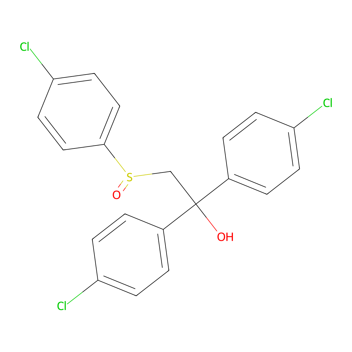 1,1-Bis(4-chlorophenyl)-2-[(4-chlorophenyl)sulfinyl]-1-ethanol molecular structure, CAS 337920-00-0