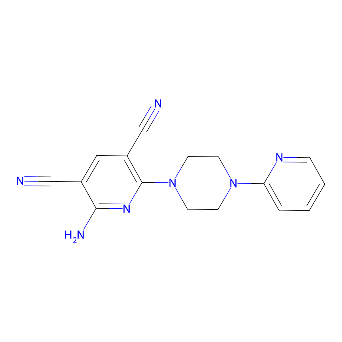 2-Amino-6-[4-(2-pyridinyl)piperazino]-3,5-pyridinedicarbonitrile molecular structure, CAS 337920-03-3