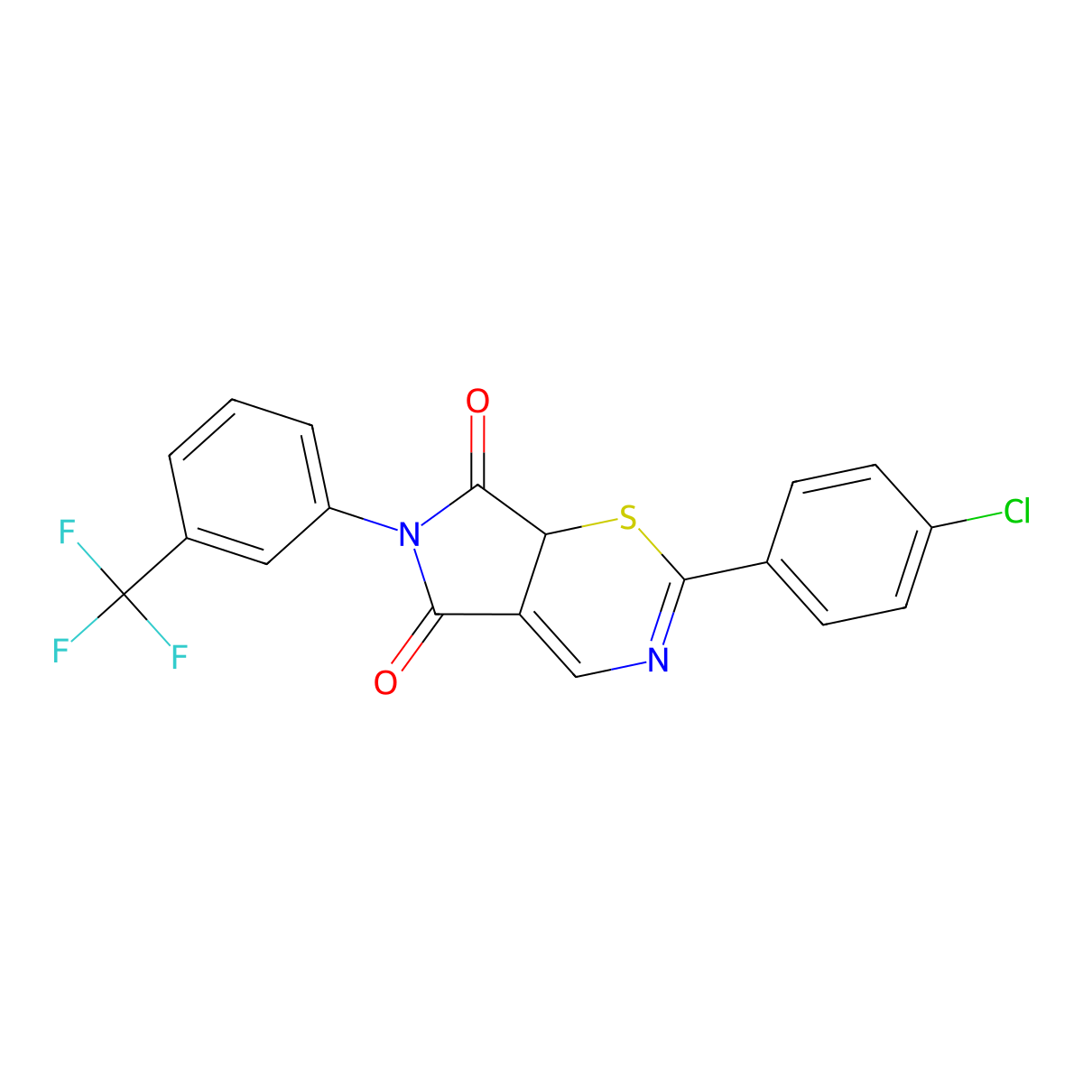 2-(4-chlorophenyl)-6-[3-(trifluoromethyl)phenyl]-7aH-pyrrolo[3,4-e][1,3]thiazine-5,7-dione molecular structure, CAS 337920-06-6