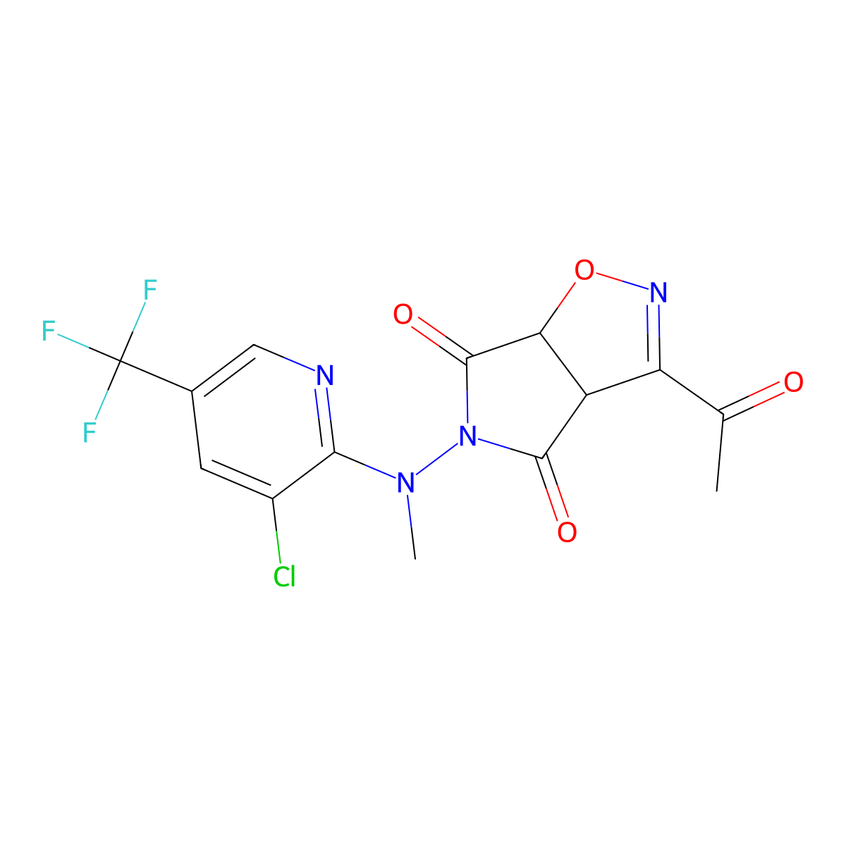 3-acetyl-5-[[3-chloro-5-(trifluoromethyl)-2-pyridinyl](methyl)amino]-3aH-pyrrolo[3,4-d]isoxazole-4,6(5H,6aH)-dione molecular structure, CAS 337920-09-9