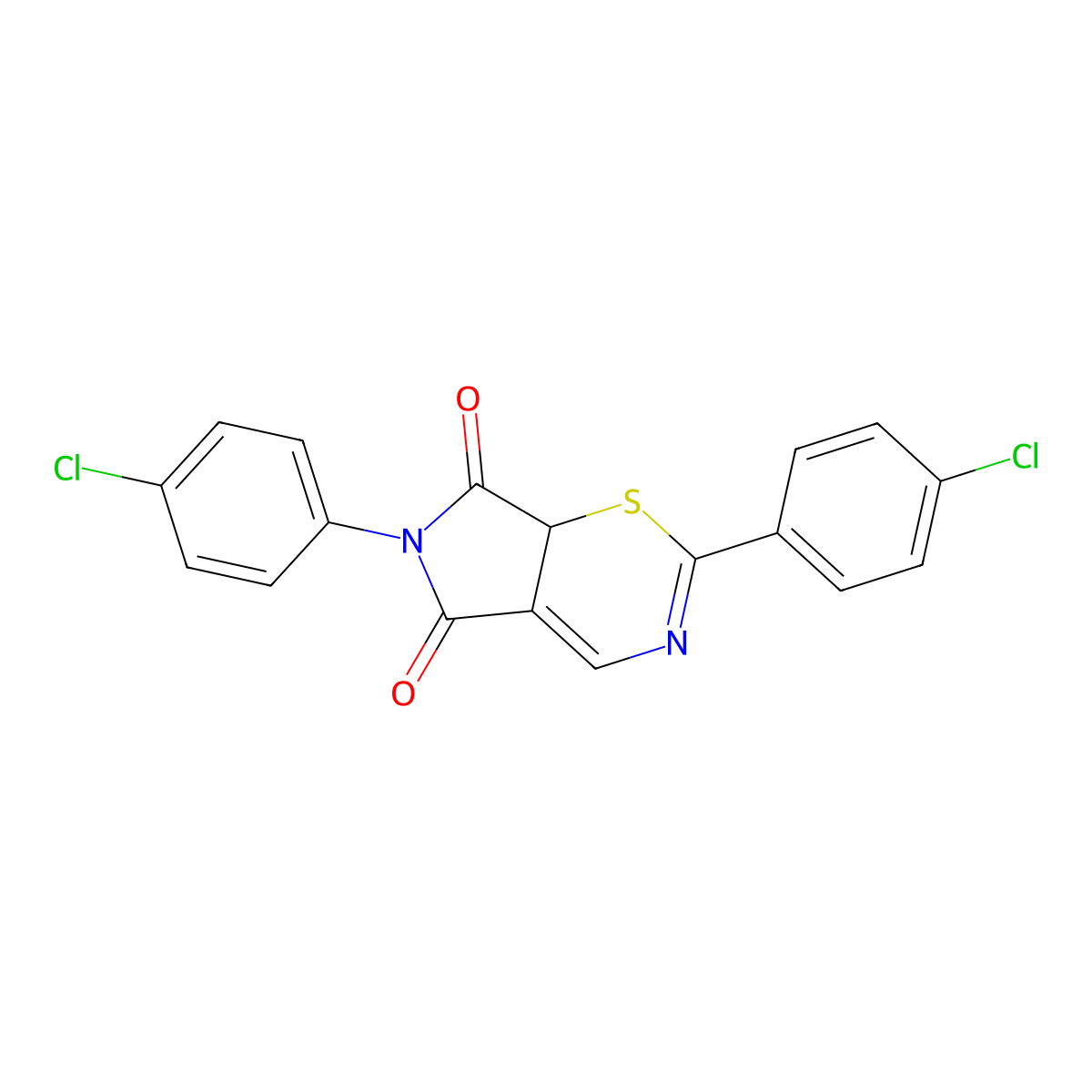 2,6-bis(4-chlorophenyl)pyrrolo[3,4-e][1,3]thiazine-5,7(6H,7aH)-dione molecular structure, CAS 337920-14-6