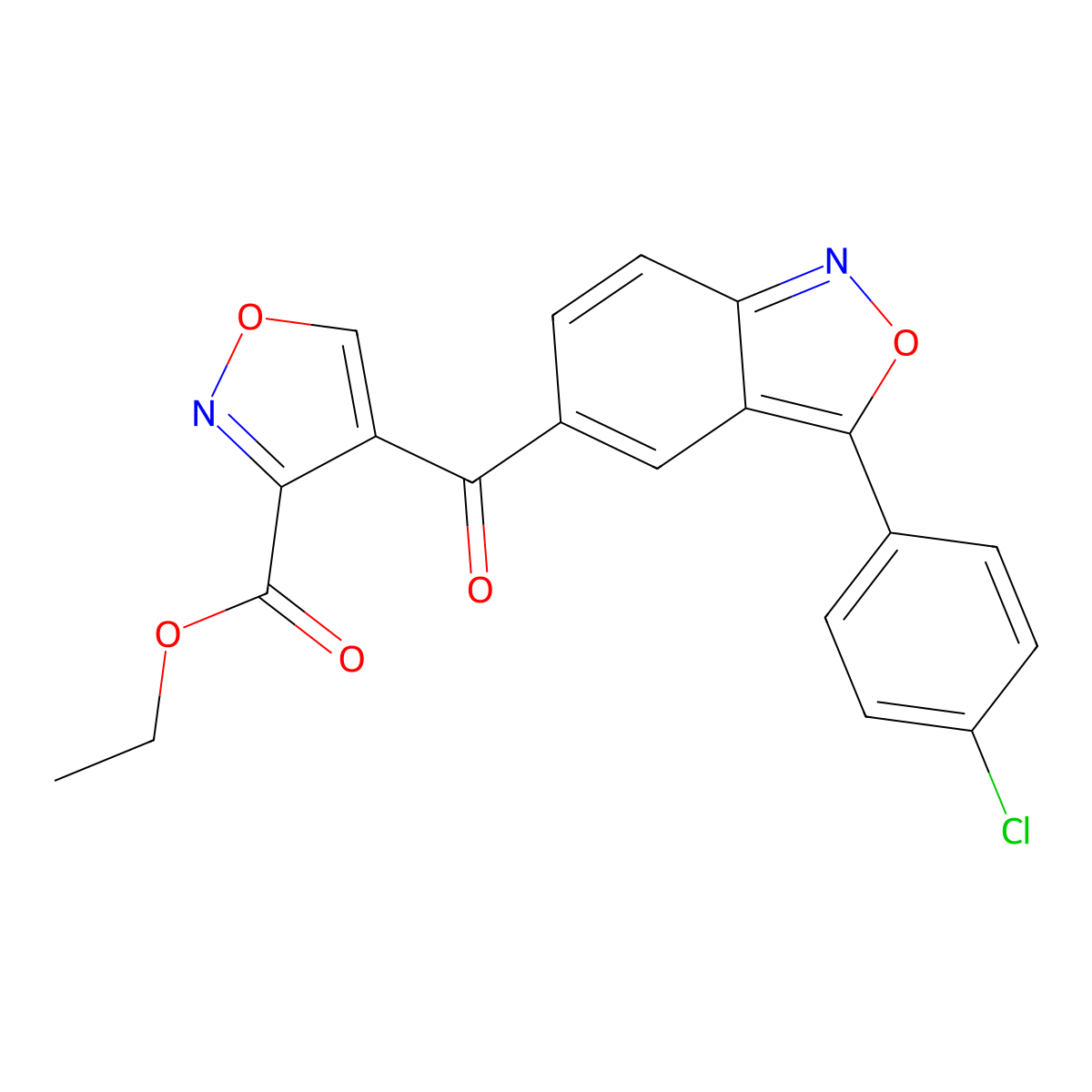 Ethyl 4-[3-(4-chlorophenyl)-2,1-benzoxazole-5-carbonyl]-1,2-oxazole-3-carboxylate molecular structure, CAS 337920-31-7