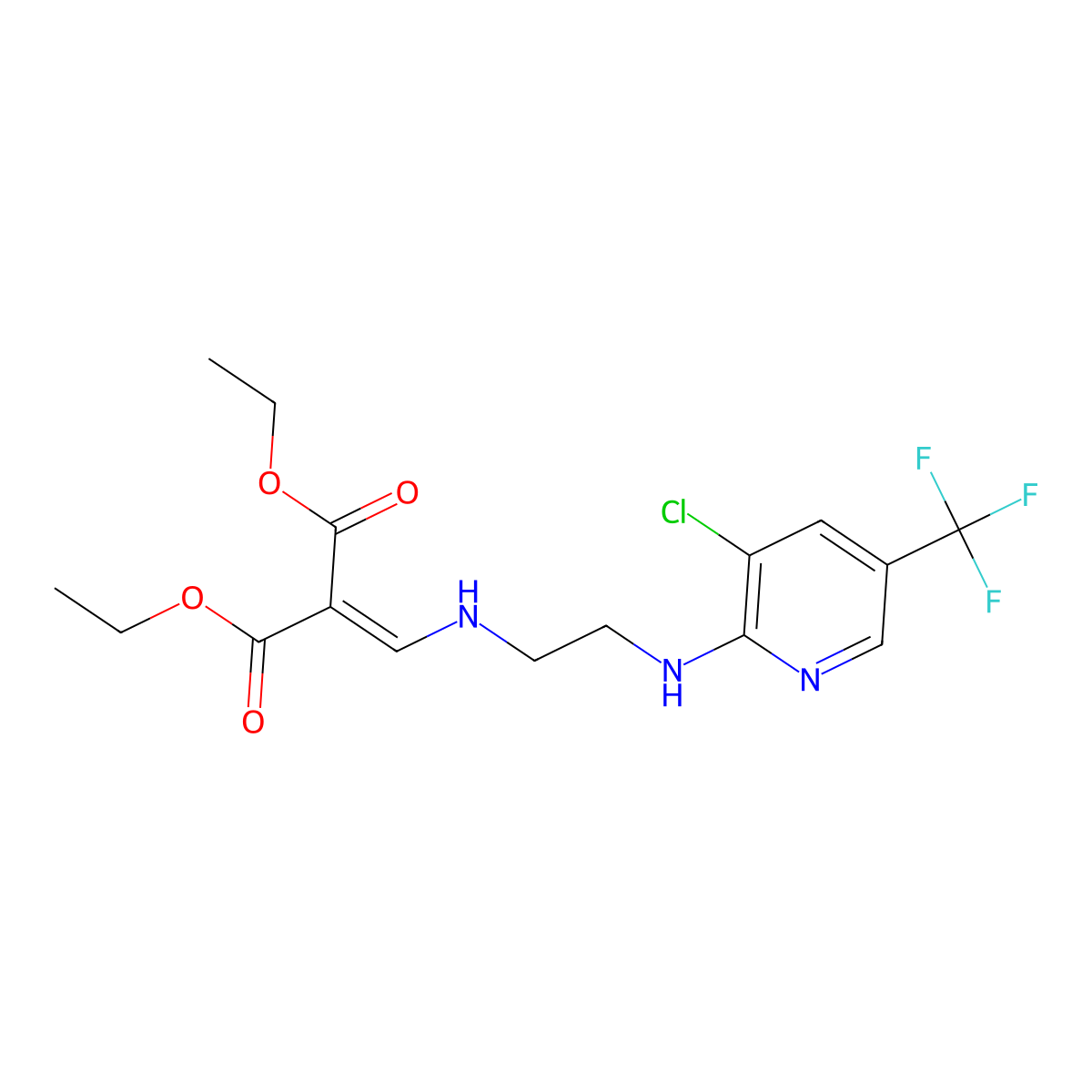 Diethyl 2-{[(2-{[3-chloro-5-(trifluoromethyl)-2-pyridinyl]amino}ethyl)amino]methylene}malonate molecular structure, CAS 337920-38-4