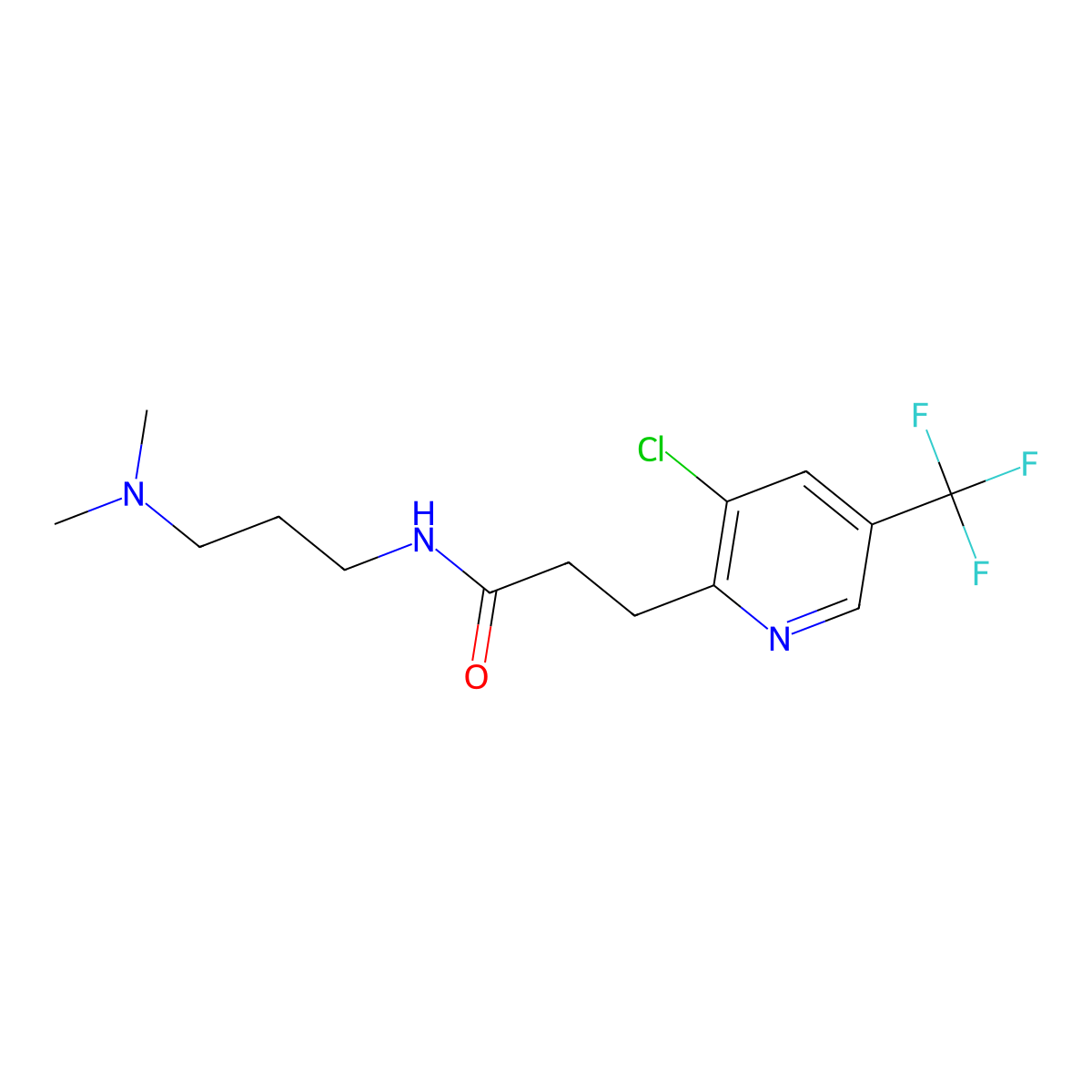 3-[3-chloro-5-(trifluoromethyl)pyridin-2-yl]-N-[3-(dimethylamino)propyl]propanamide molecular structure, CAS 337920-41-9