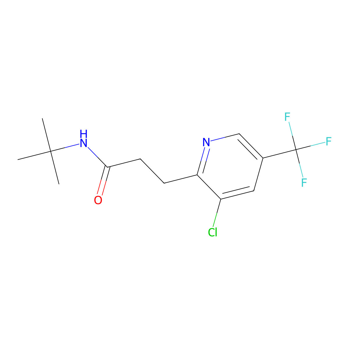 N-tert-butyl-3-[3-chloro-5-(trifluoromethyl)pyridin-2-yl]propanamide molecular structure, CAS 337920-43-1