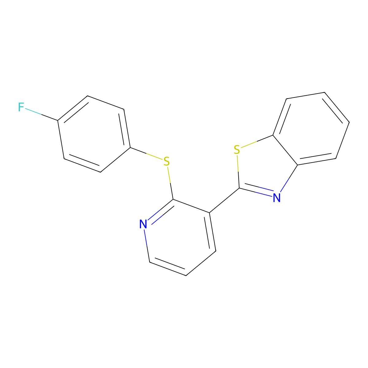 2-{2-[(4-Fluorophenyl)sulfanyl]-3-pyridinyl}-1,3-benzothiazole molecular structure, CAS 337920-51-1